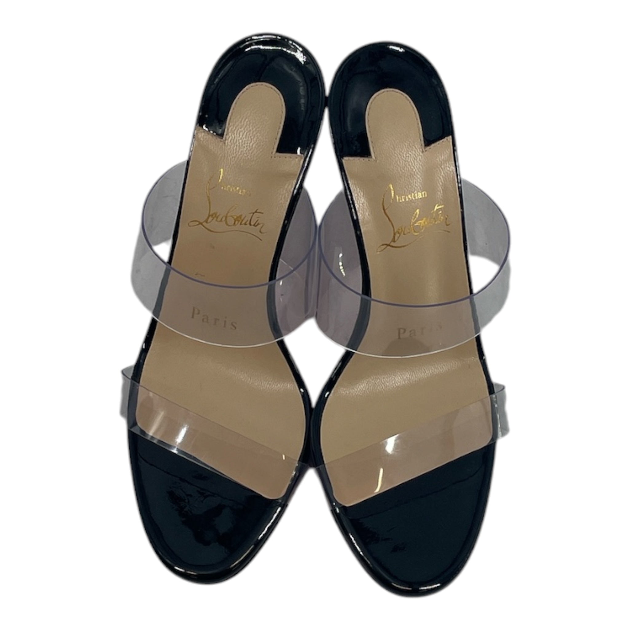 Christian Louboutin/Heels/US 5.5/Leather/BLK/TRANSPERANT STRAPS view 3