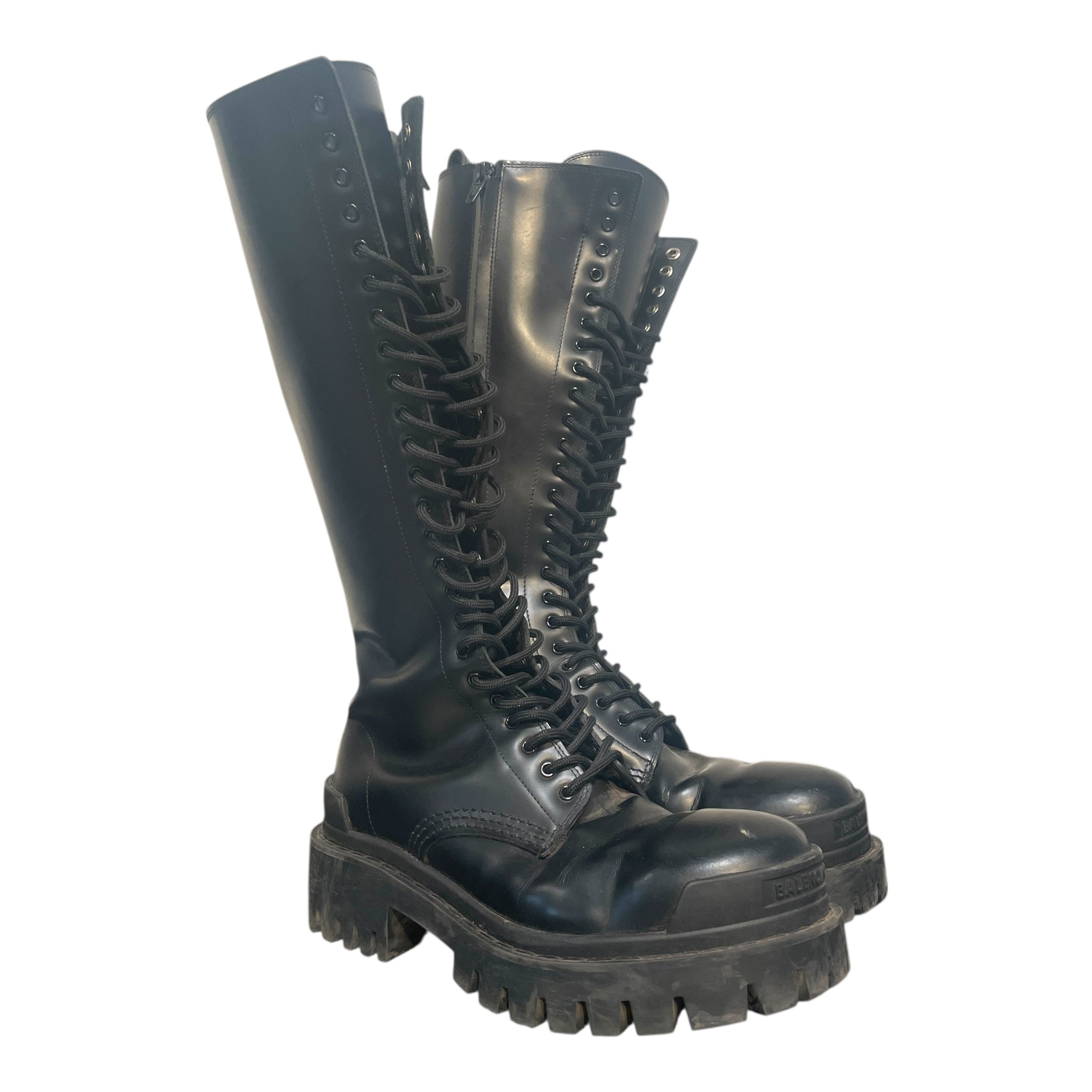 BALENCIAGA/Lace Up Boots/EU 36/Leather/BLK/Strike 20mm Lace Up view 1