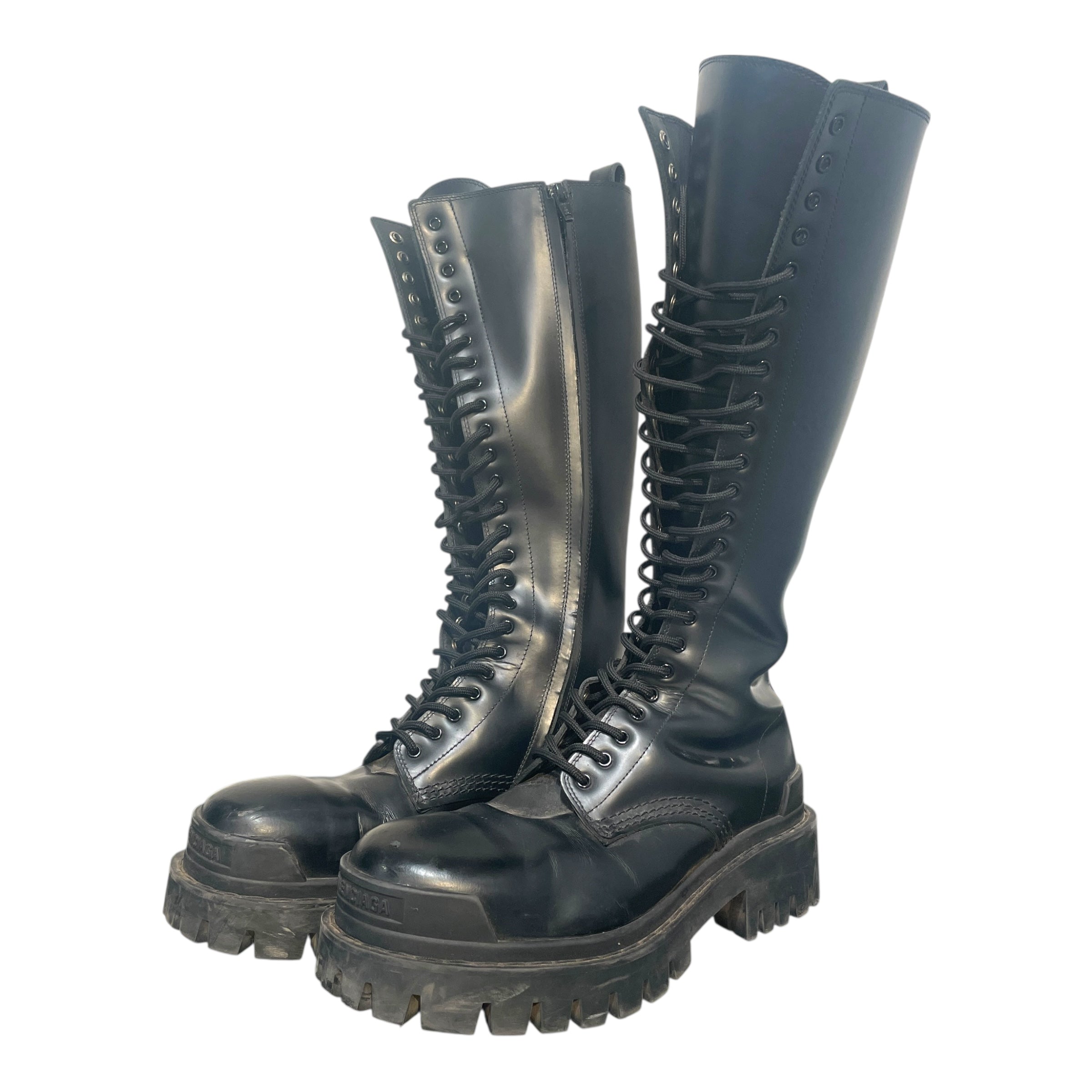 BALENCIAGA/Lace Up Boots/EU 36/Leather/BLK/Strike 20mm Lace Up view 2