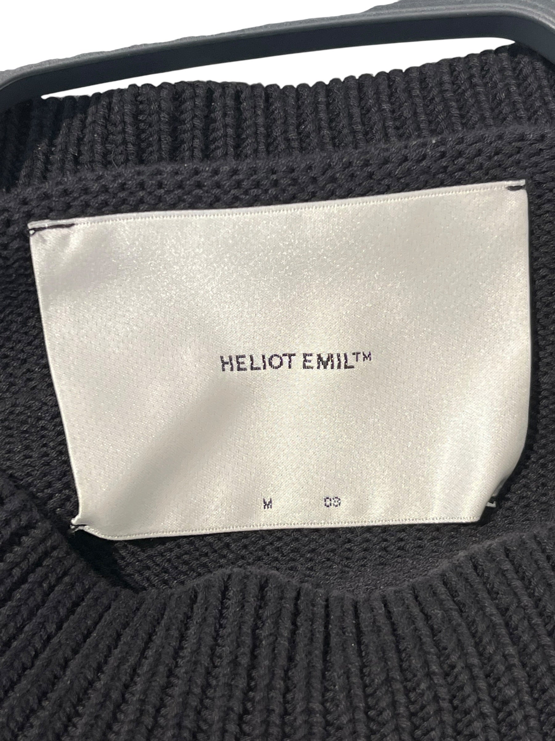 HELIOT EMIL/Heavy Sweater/M/Cotton/BLK/ view 3
