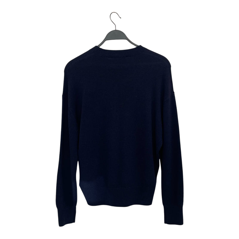 GIVENCHY/Sweater/S/Monogram/Cashmere/NVY/Pullover/EMBLEM LOW SHOULDER SWEATER