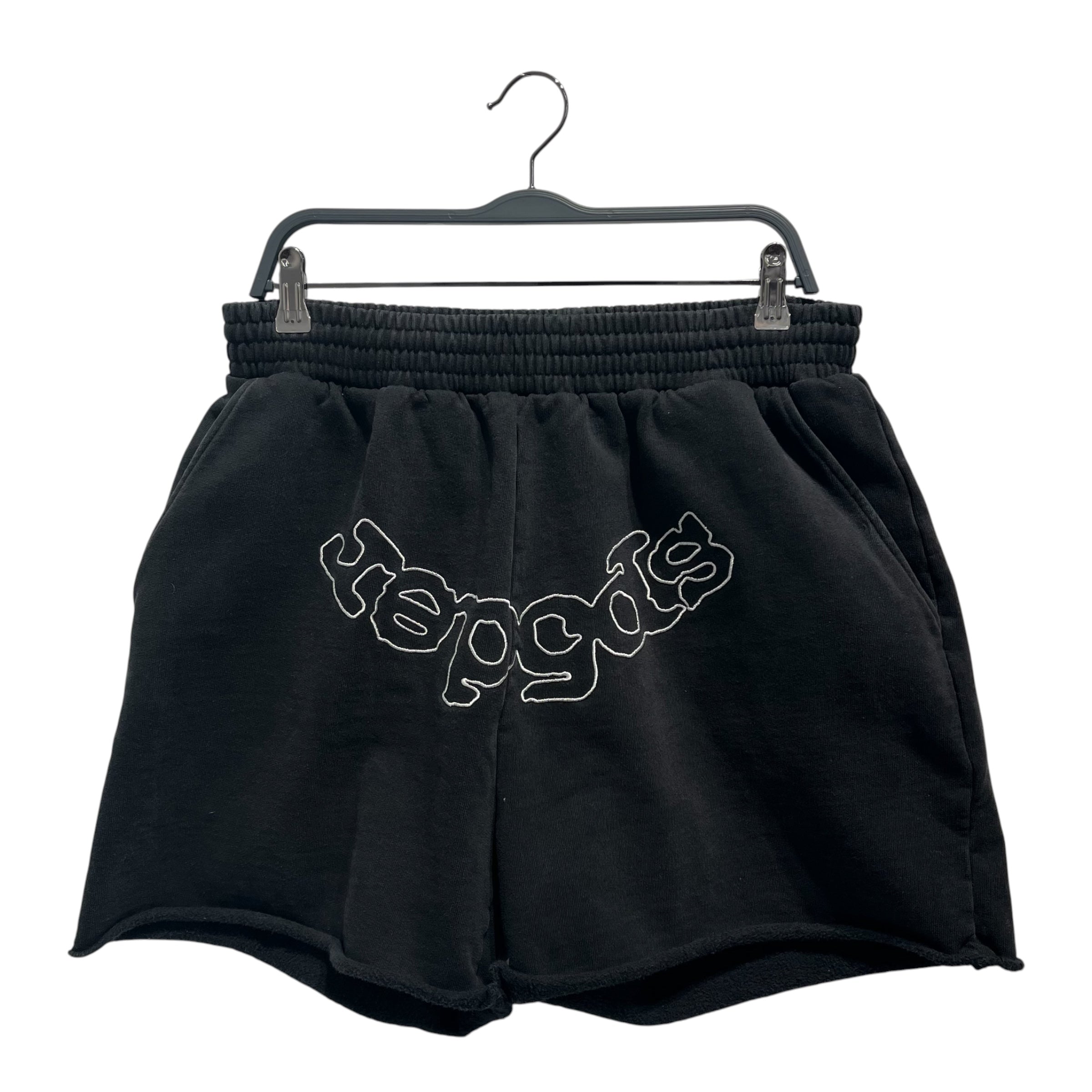 Sp5der/Shorts/XL/Cotton/BLK/stitched logo view 1