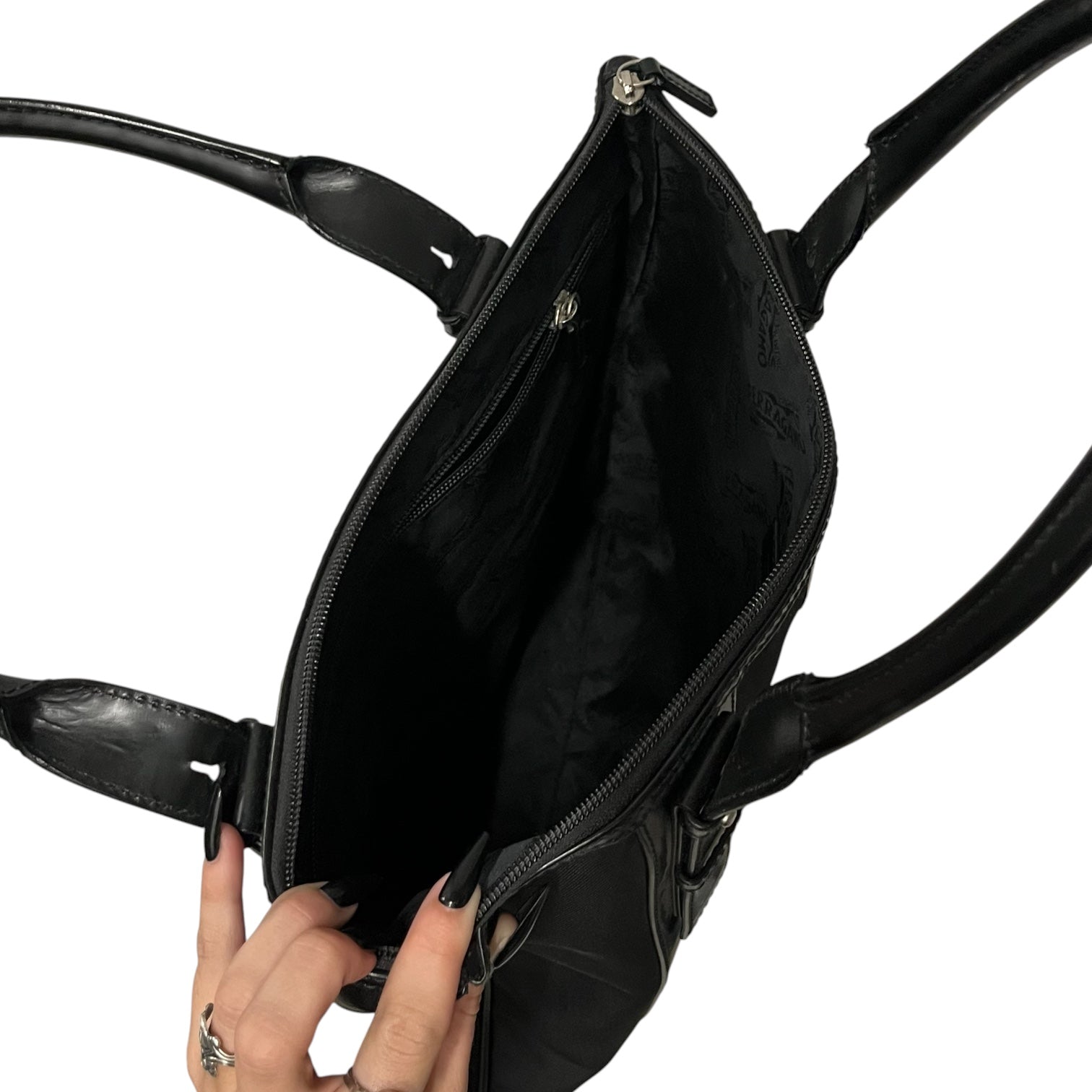 Salvatore Ferragamo/Tote Bag/Polyester/BLK/adjustable straps view 3