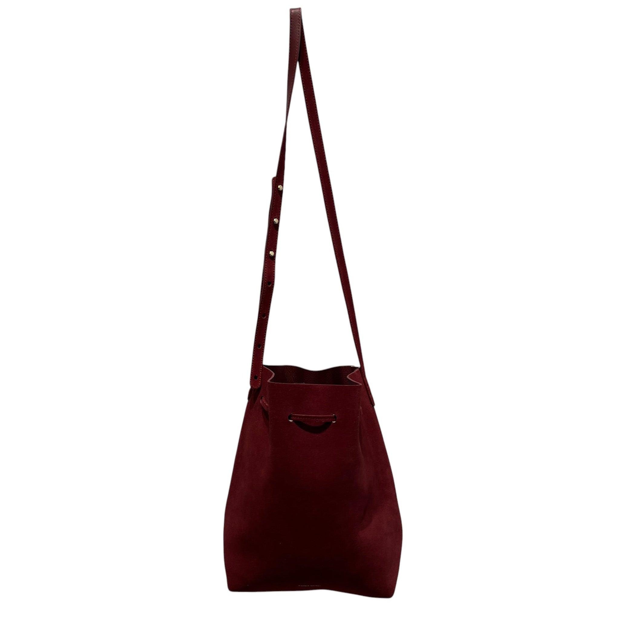 Mansur Gavriel/Tote Bag/Suede/GRY/drawstring suede bucket view 2