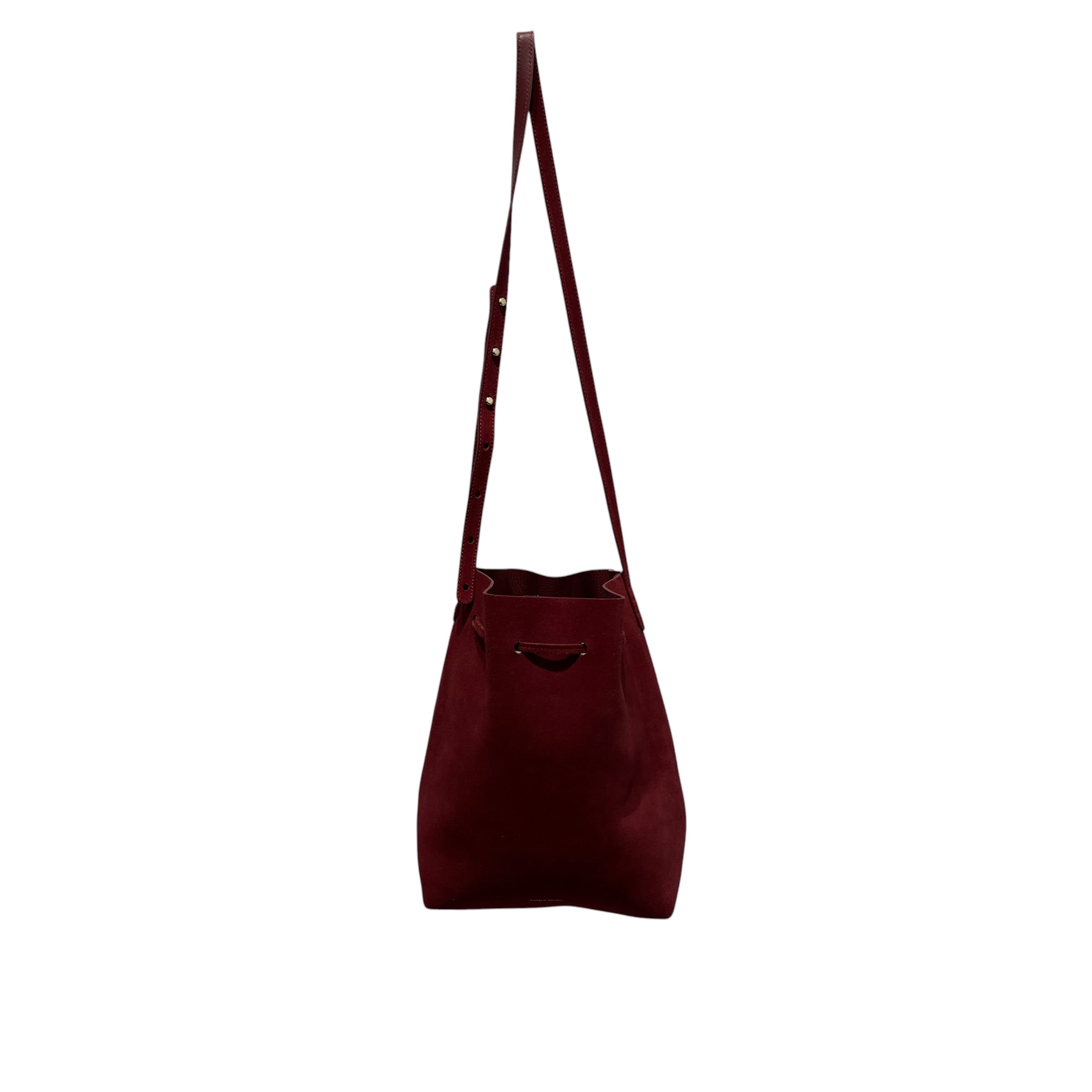 Mansur Gavriel/Tote Bag/Suede/GRY/drawstring suede bucket view 3