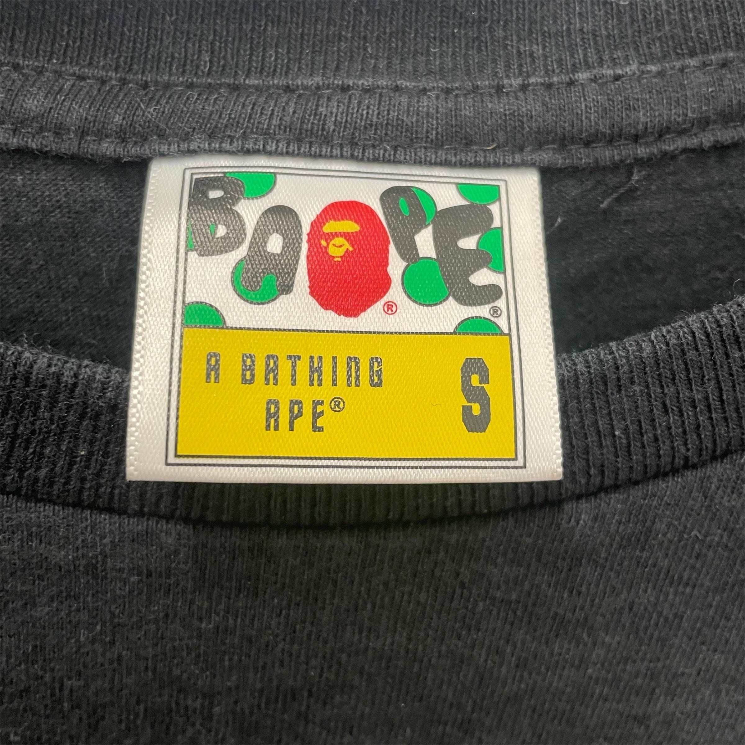 A BATHING APE/T-Shirt/S/Cotton/BLK/Graphic/Camo Ape view 3