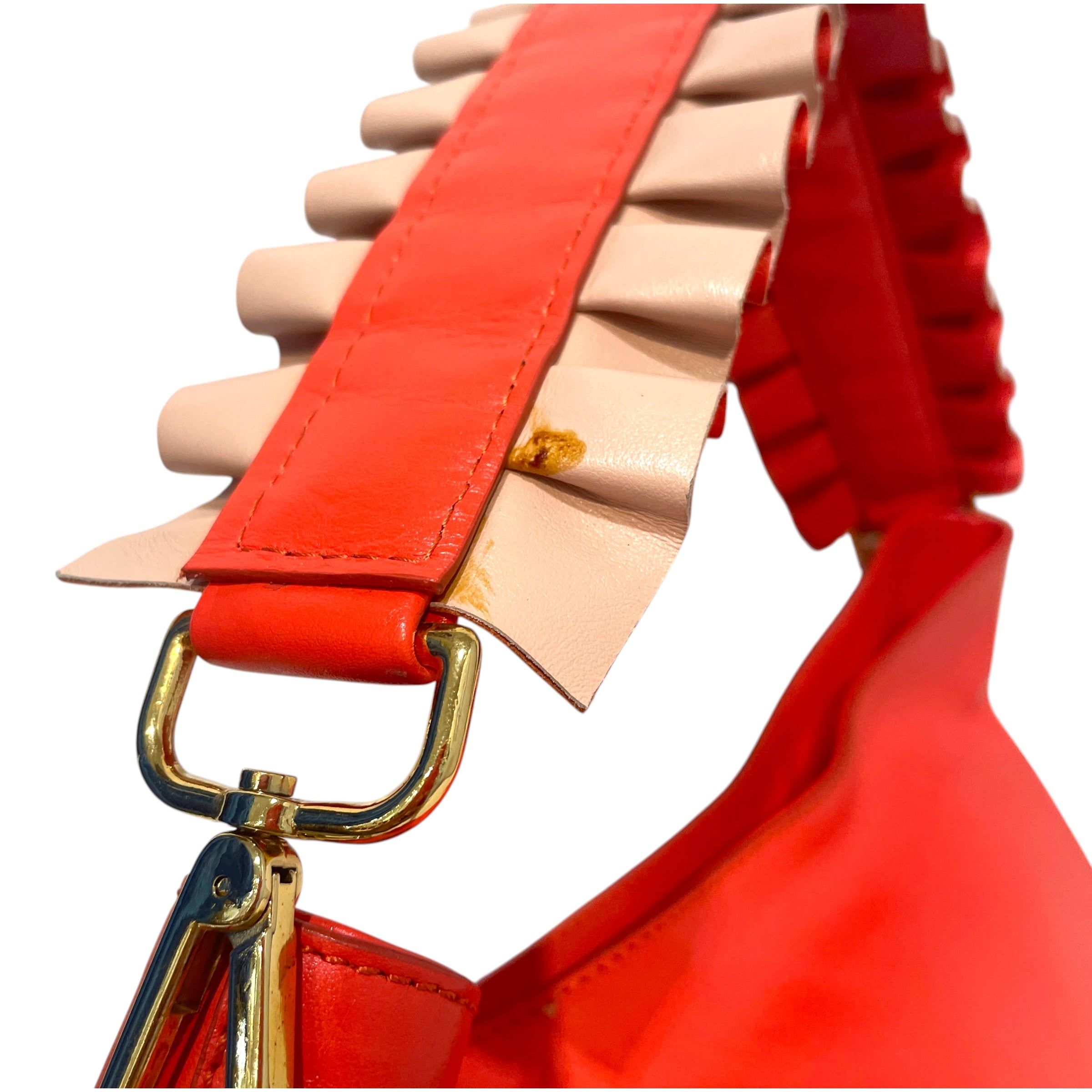 BLUMARINE/Bag/Leather/RED/Charlotte Ruffled Strap Bag view 3
