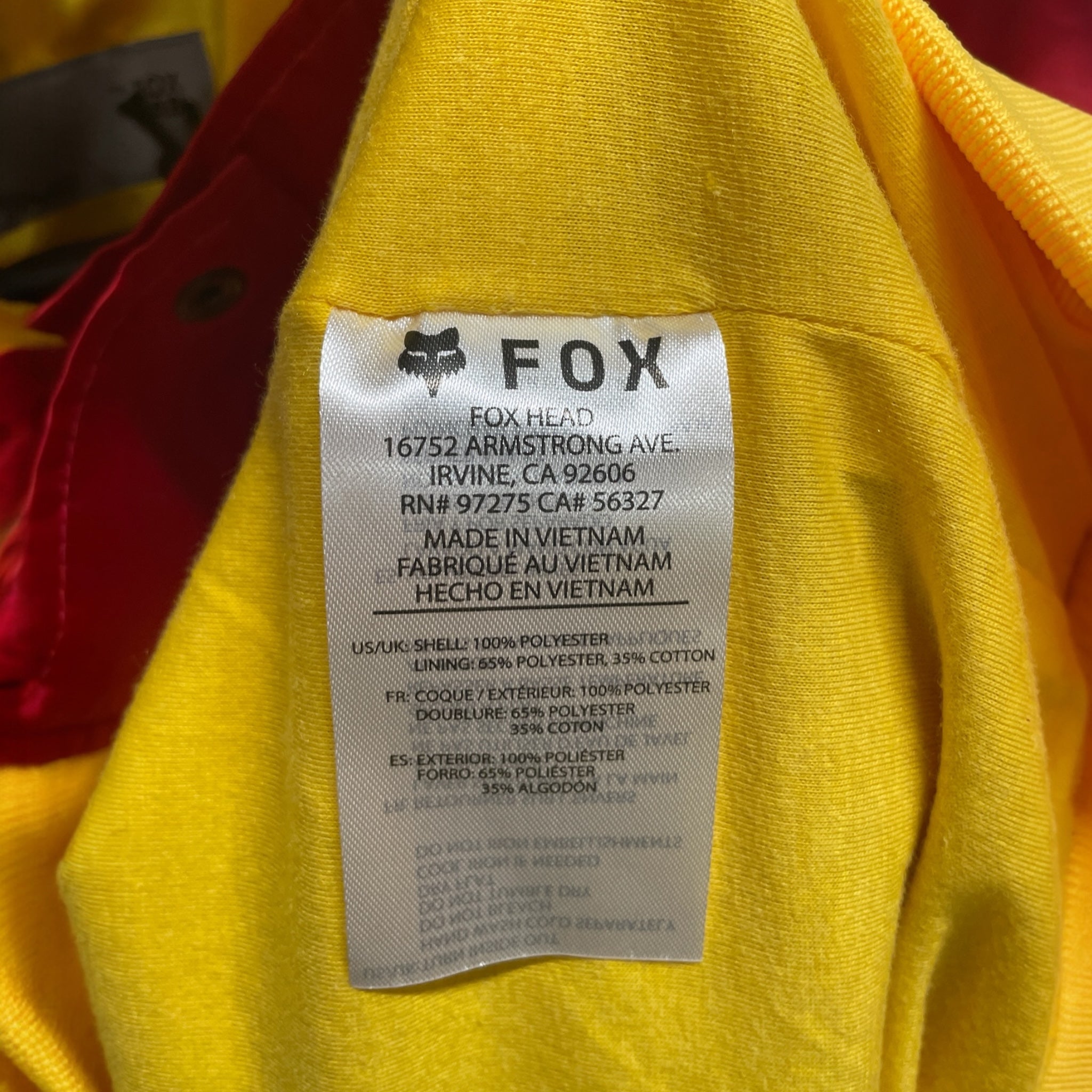 Kiko Kostadinov/Flight Jkt/L/Polyester/RED/fox on back view 4