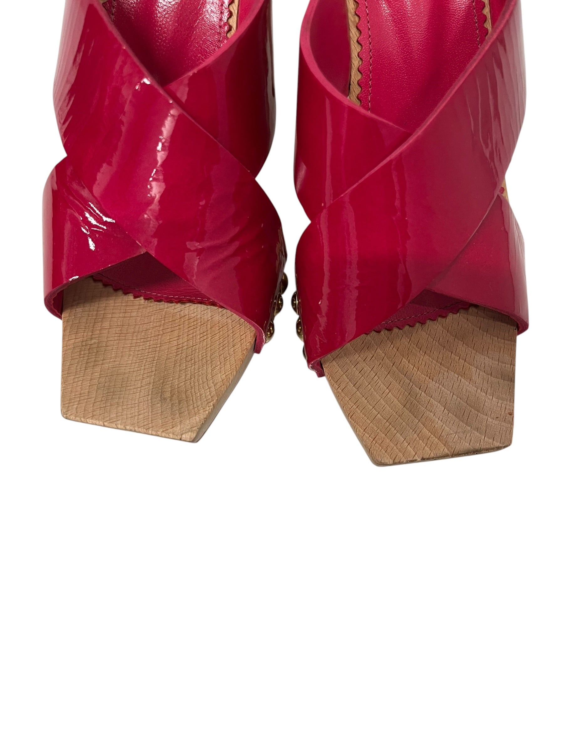 YVES SAINT LAURENT rive gauche/Heels/EU 37/Leather/PNK/WOOD W PINK LEATHER view 5