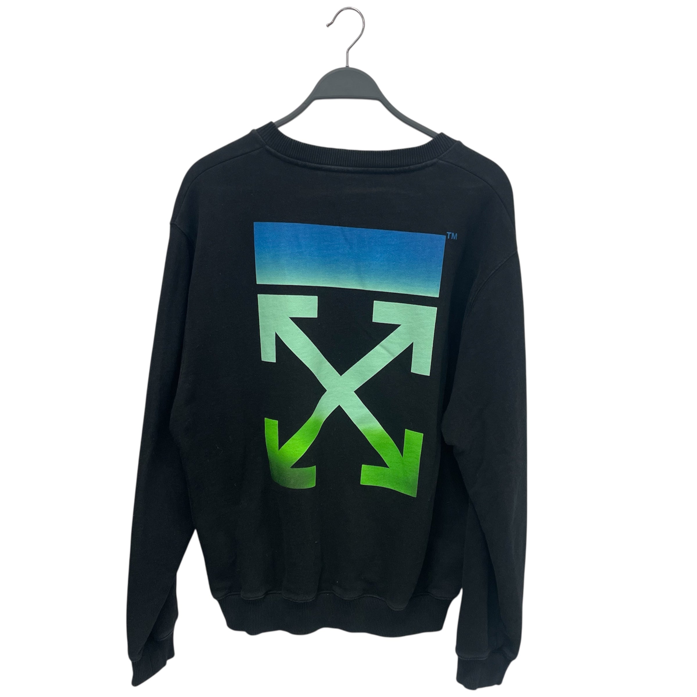 OFF-WHITE/Sweatshirt/L/Cotton/BLK/GREEN/BLUE GRAPHIC ON BACK view 2