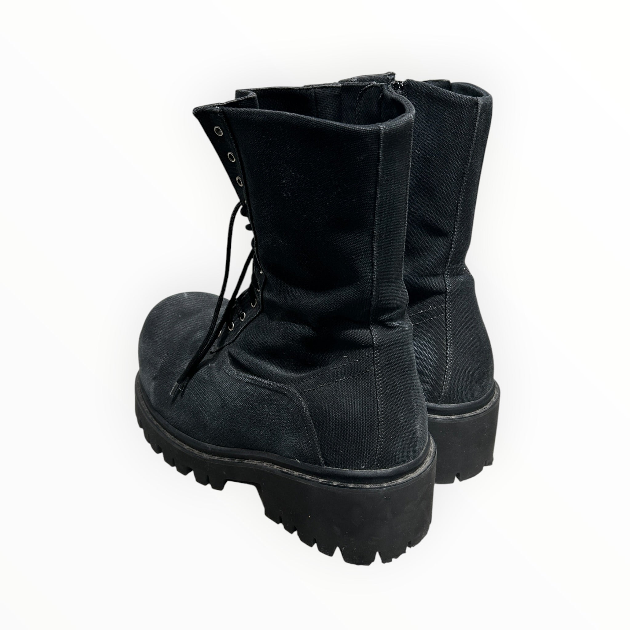 BALENCIAGA/Lace Up Boots/EU 43/Cotton/GRY/FADED CANVAS STOMPER BOOT view 2