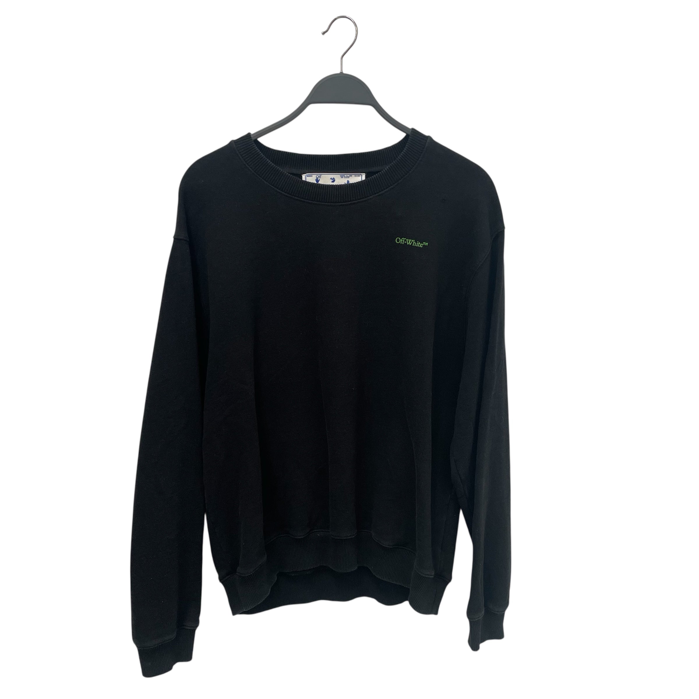 OFF-WHITE/Sweatshirt/L/Cotton/BLK/GREEN/BLUE GRAPHIC ON BACK view 1