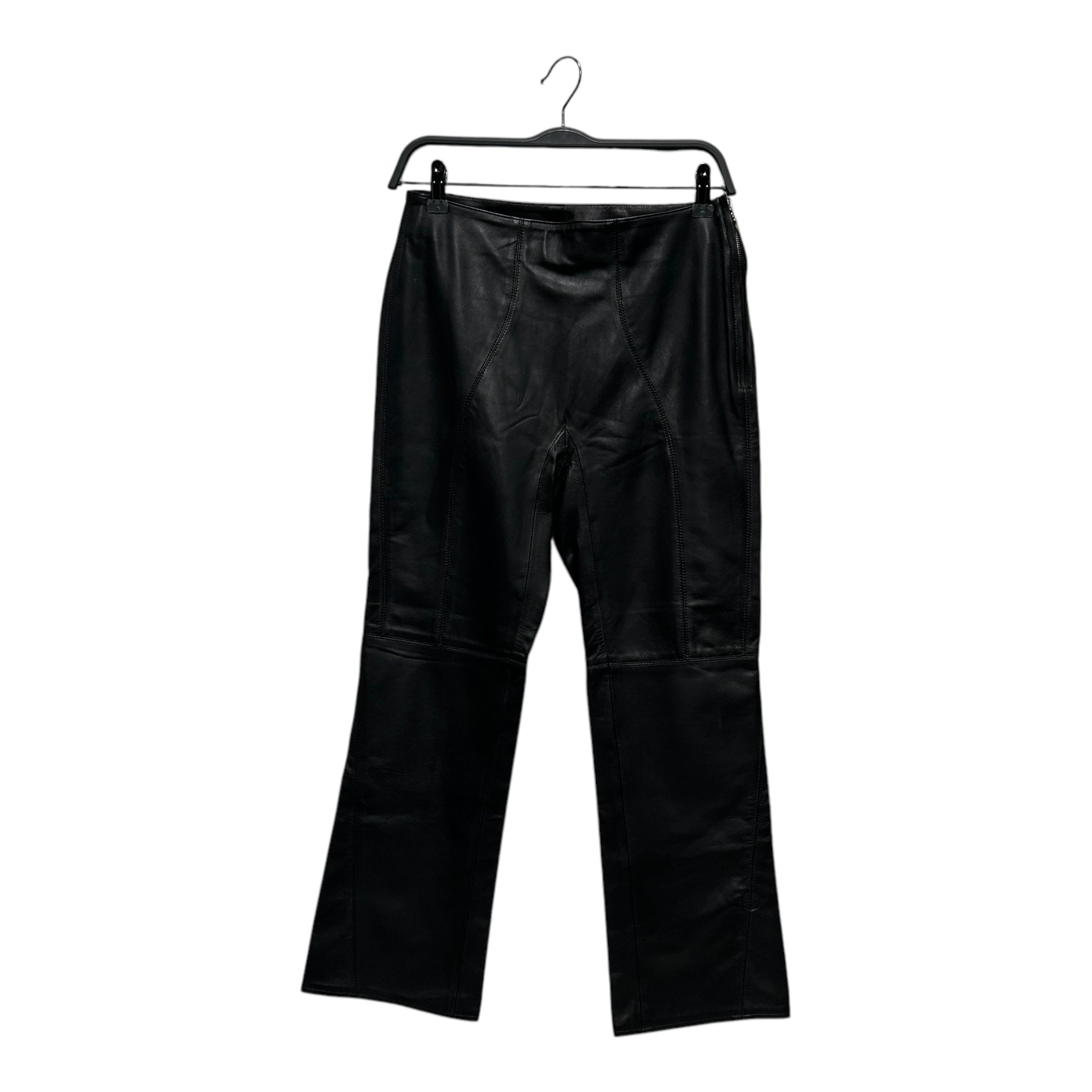 CHROME HEARTS/Bootcut Pants/26/Lambskin/BLK/Low-rise/LAMBSKIN LEATHER TROUSER view 1