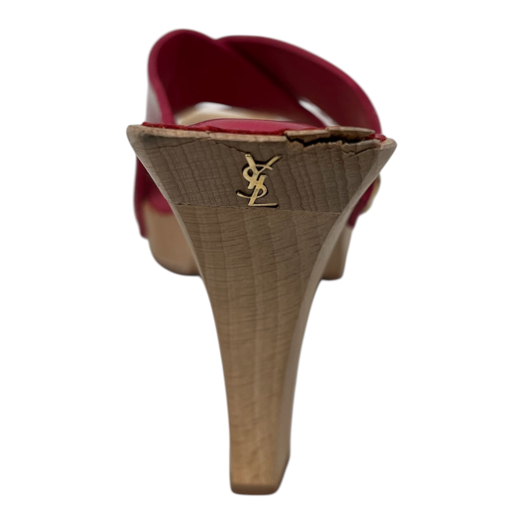 YVES SAINT LAURENT rive gauche/Heels/EU 37/Leather/PNK/WOOD W PINK LEATHER view 6