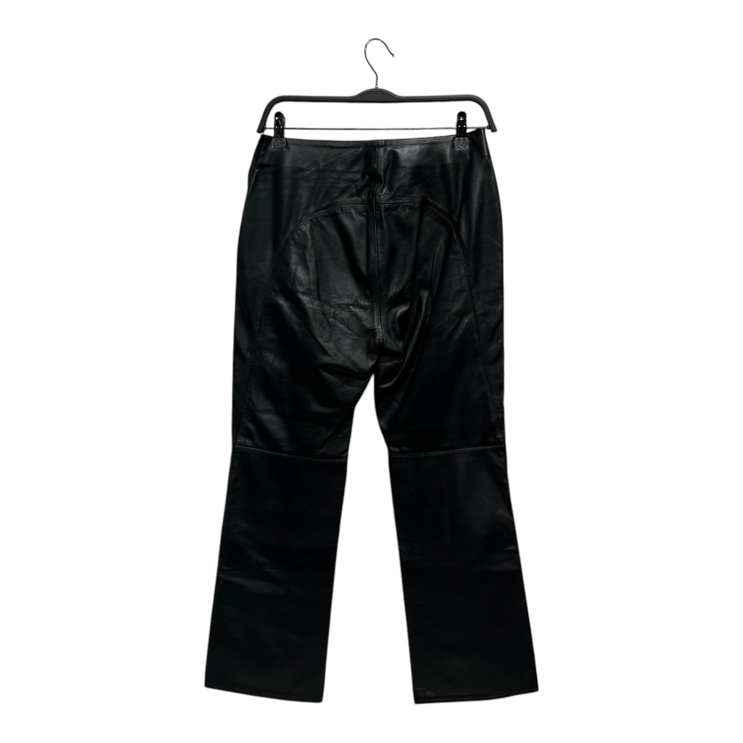 CHROME HEARTS/Bootcut Pants/26/Lambskin/BLK/Low-rise/LAMBSKIN LEATHER TROUSER view 2