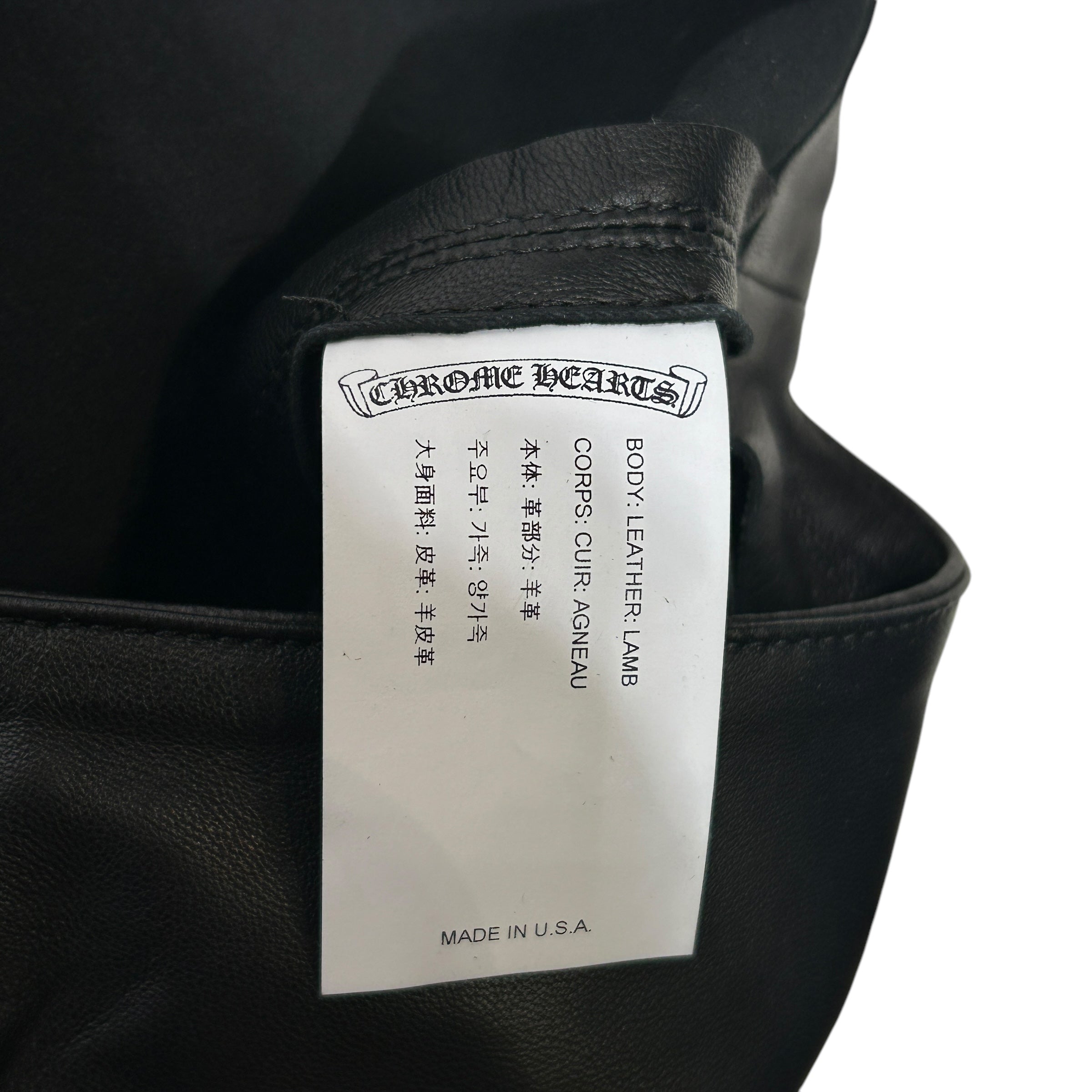 CHROME HEARTS/Bootcut Pants/26/Lambskin/BLK/Low-rise/LAMBSKIN LEATHER TROUSER view 4