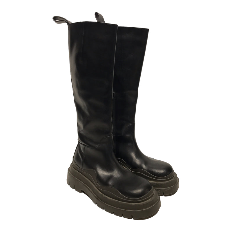 BOTTEGA VENETA/Booties/US 5.5/Leather/BLK/Tire Knee High Boots