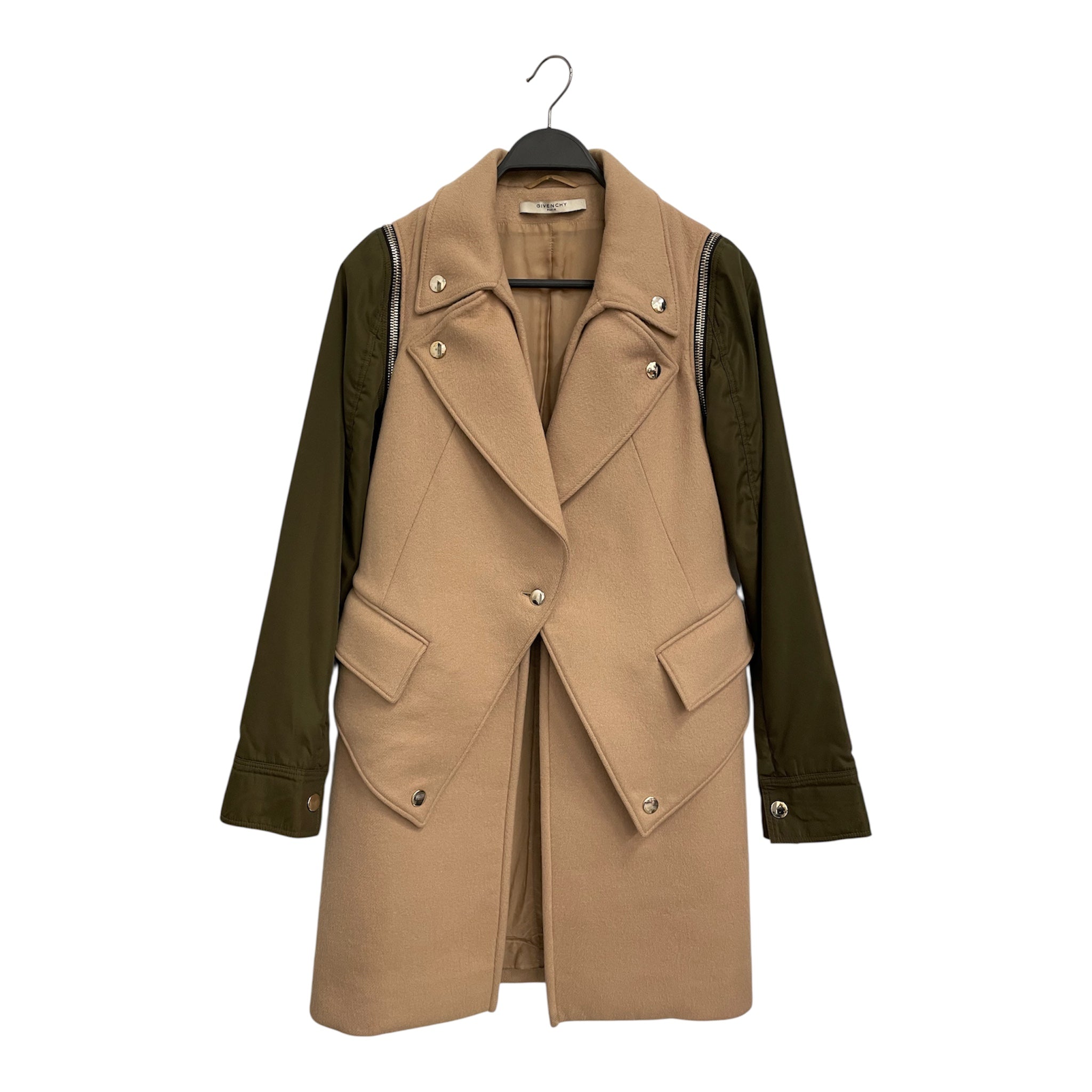 GIVENCHY/Coat/36/Wool/BEG/ZIP OFF GREEN SLEEVES view 1