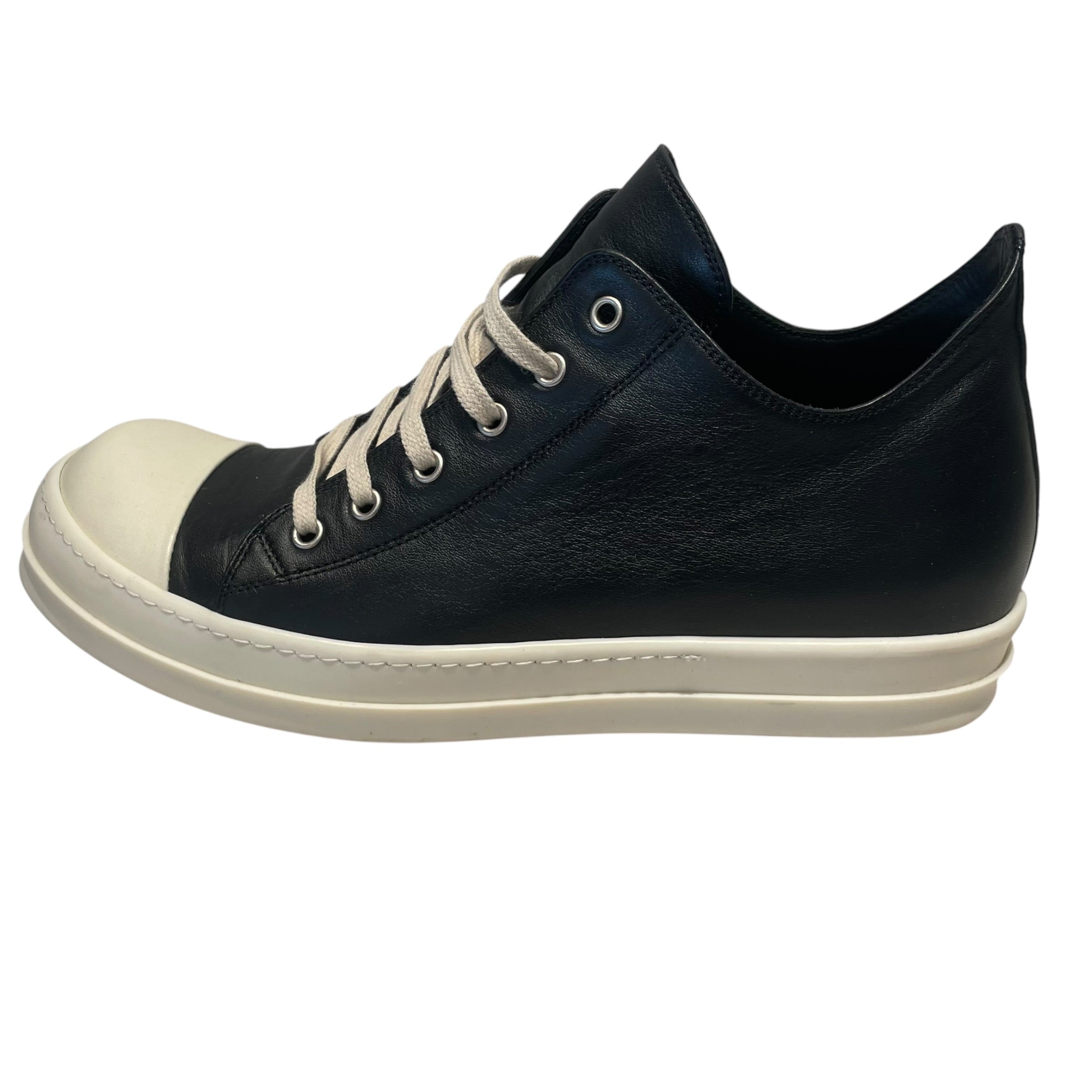 Rick Owens/Low-Sneakers/US 10.5/Leather/BLK/RAMONES LOW TOP SNEAKERS view 4