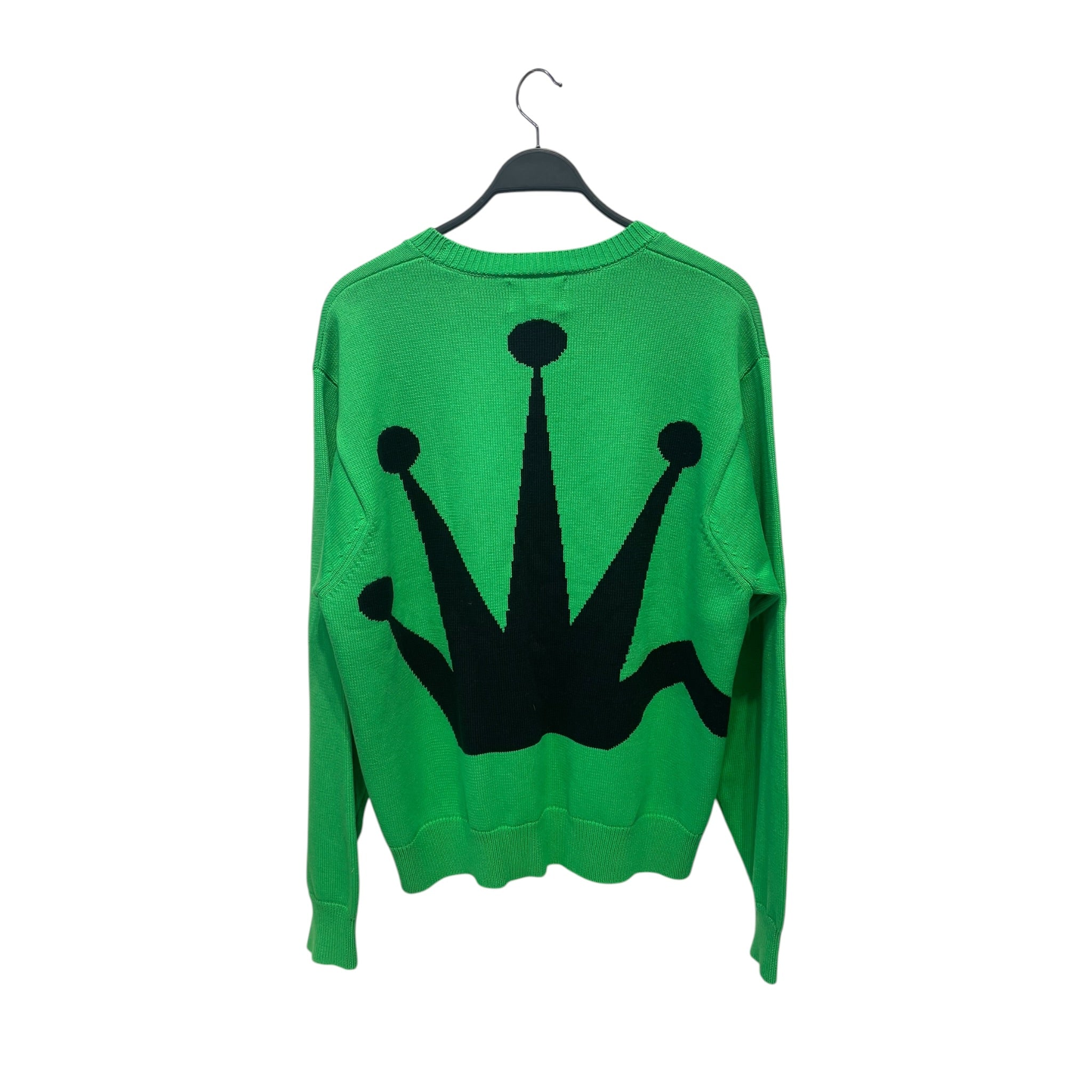 STUSSY/Heavy Sweater/XL/Cotton/GRN/JAQUARD CROWN BACK GRAPHIC view 2