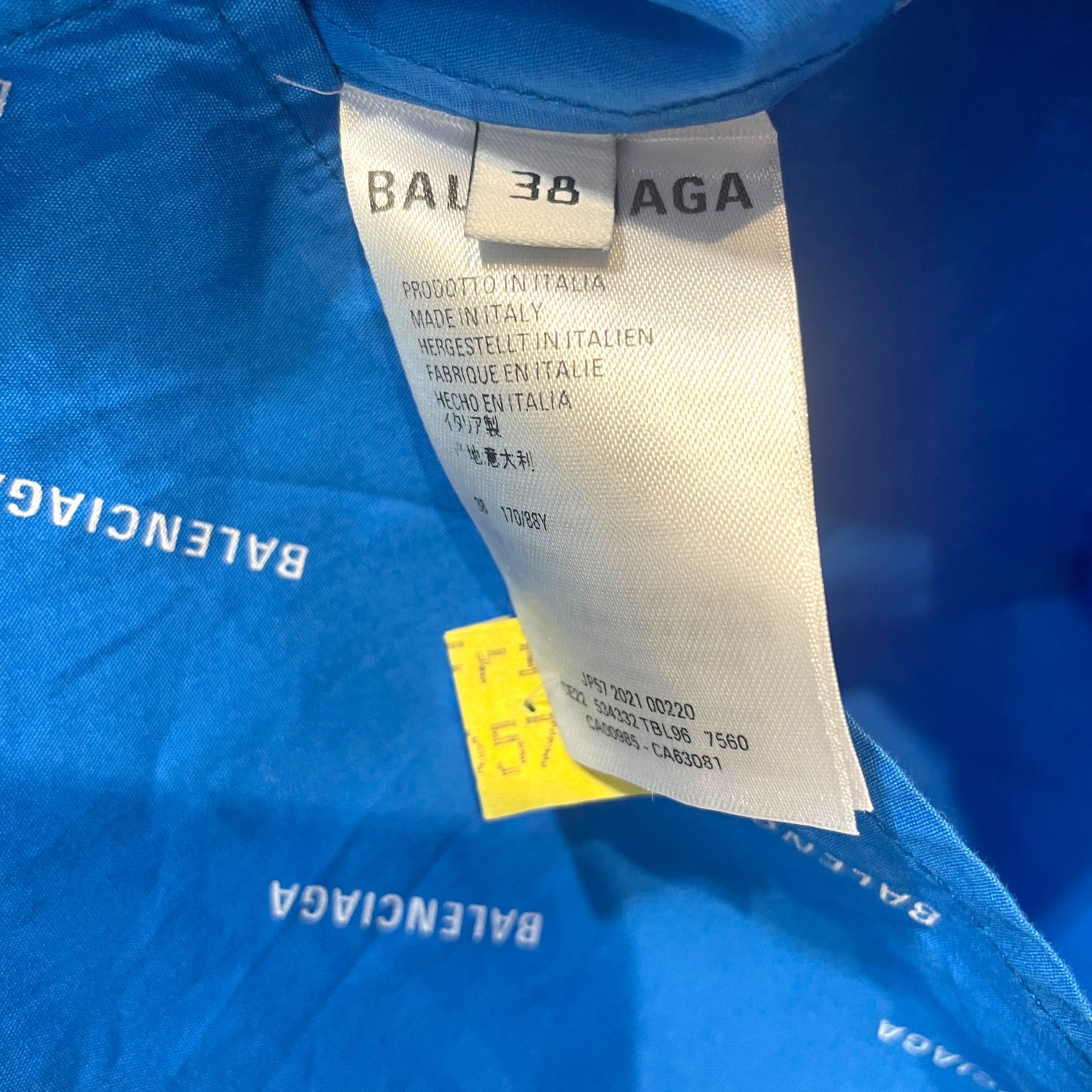 BALENCIAGA/SS Shirt/38/Cotton/BLU/All Over Print/All Over Logo S/S Shirt view 3