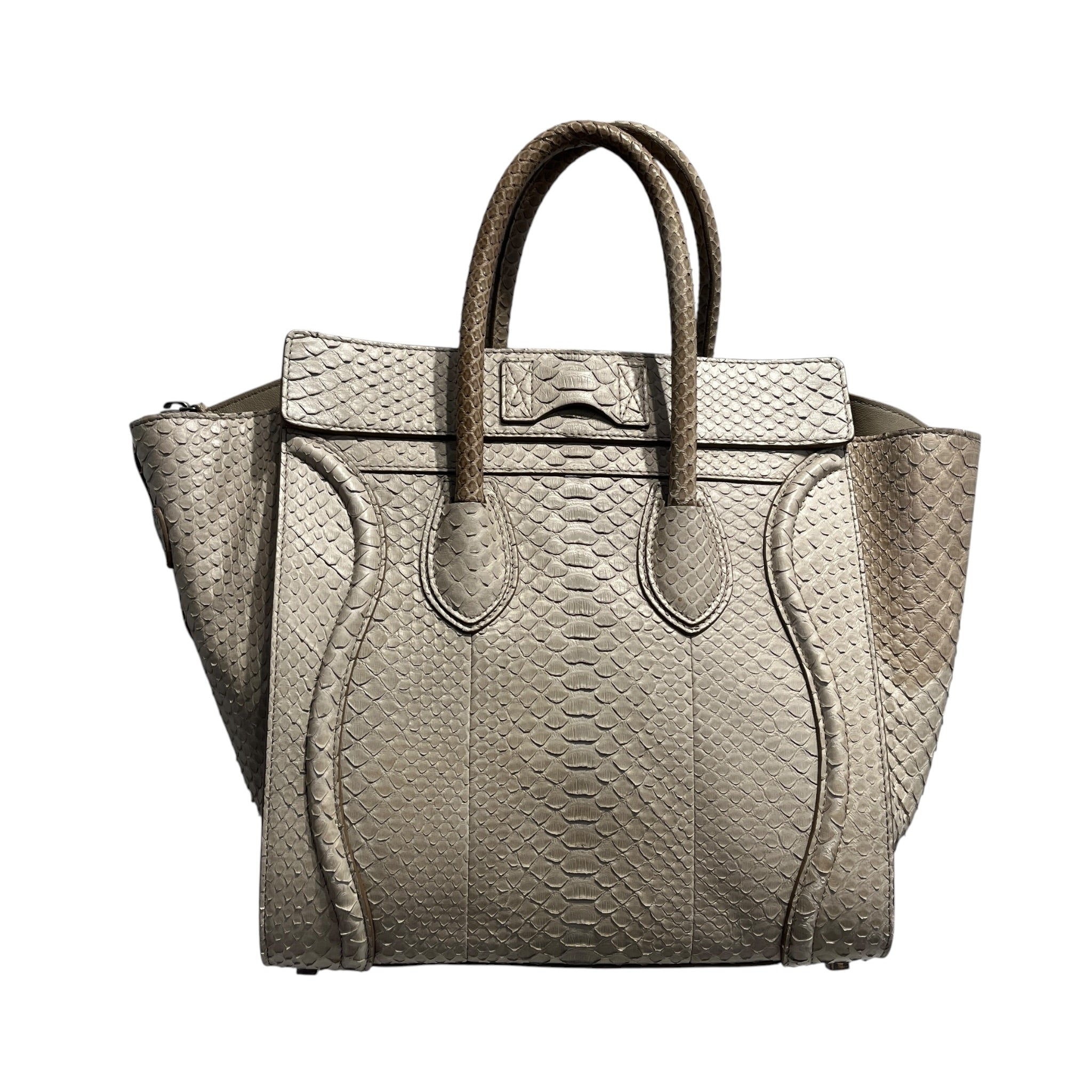 CELINE/Tote Bag/Animal Pattern/Leather/BEG/python medium phantom view 2