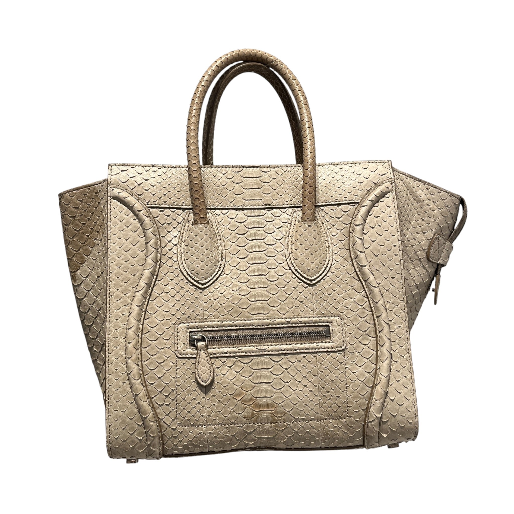 CELINE/Tote Bag/Animal Pattern/Leather/BEG/python medium phantom view 1
