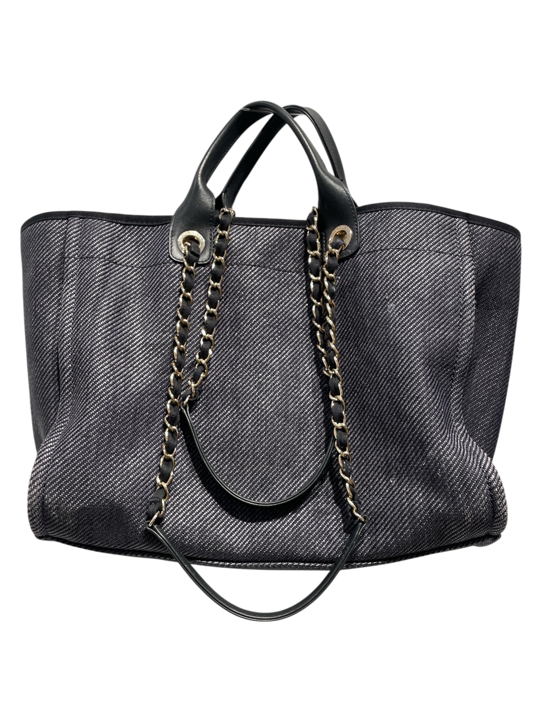 CHANEL/Tote Bag/Stripe/Cotton/NVY/Deauville Denim Tote view 2