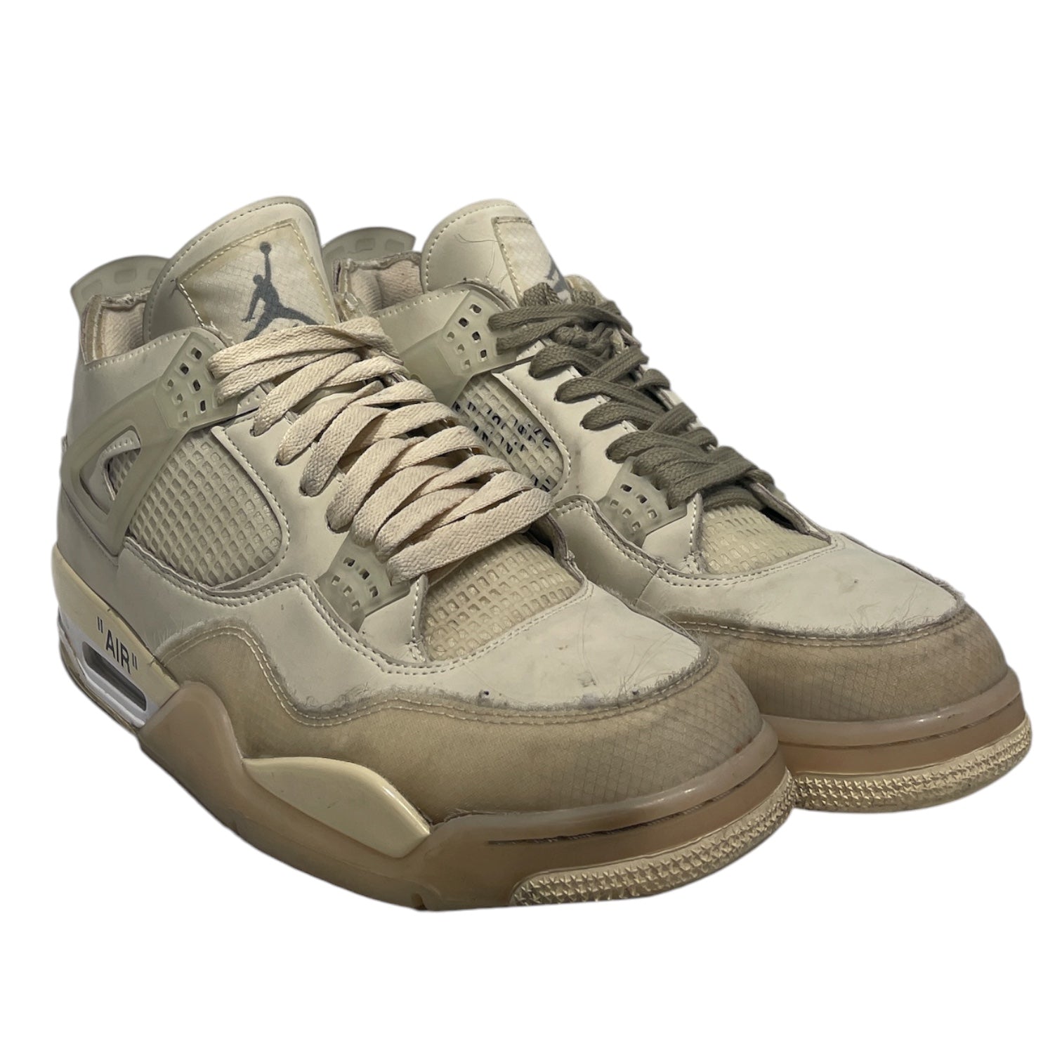 NIKE/OFF-WHITE/Hi-Sneakers/US 13/Cotton/CRM/JORDAN 4 view 1