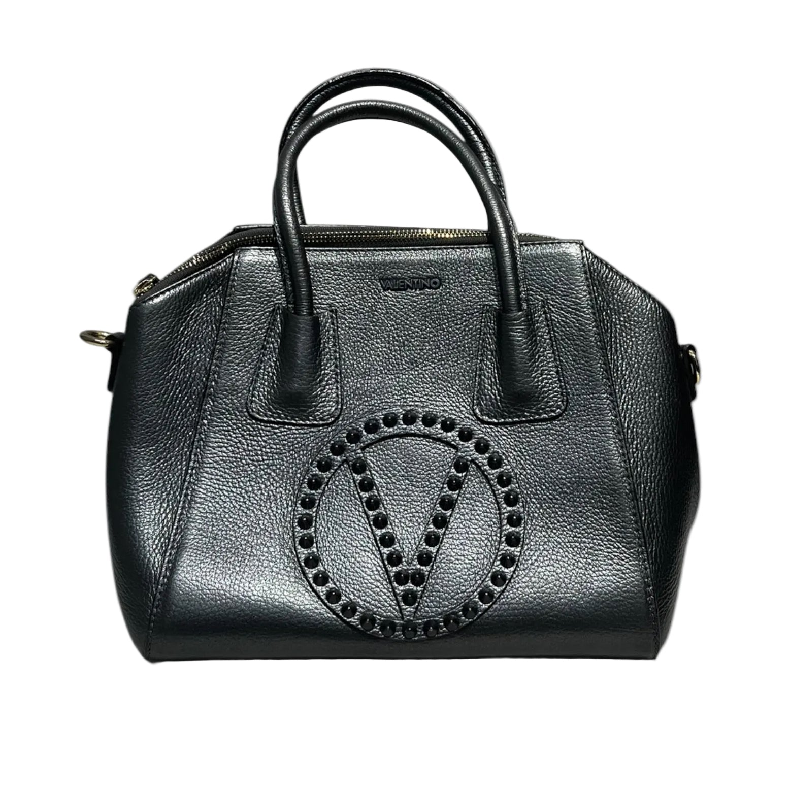 MARIO VALENTINO/Hand Bag/Leather/GRY/Studded handbag view 1