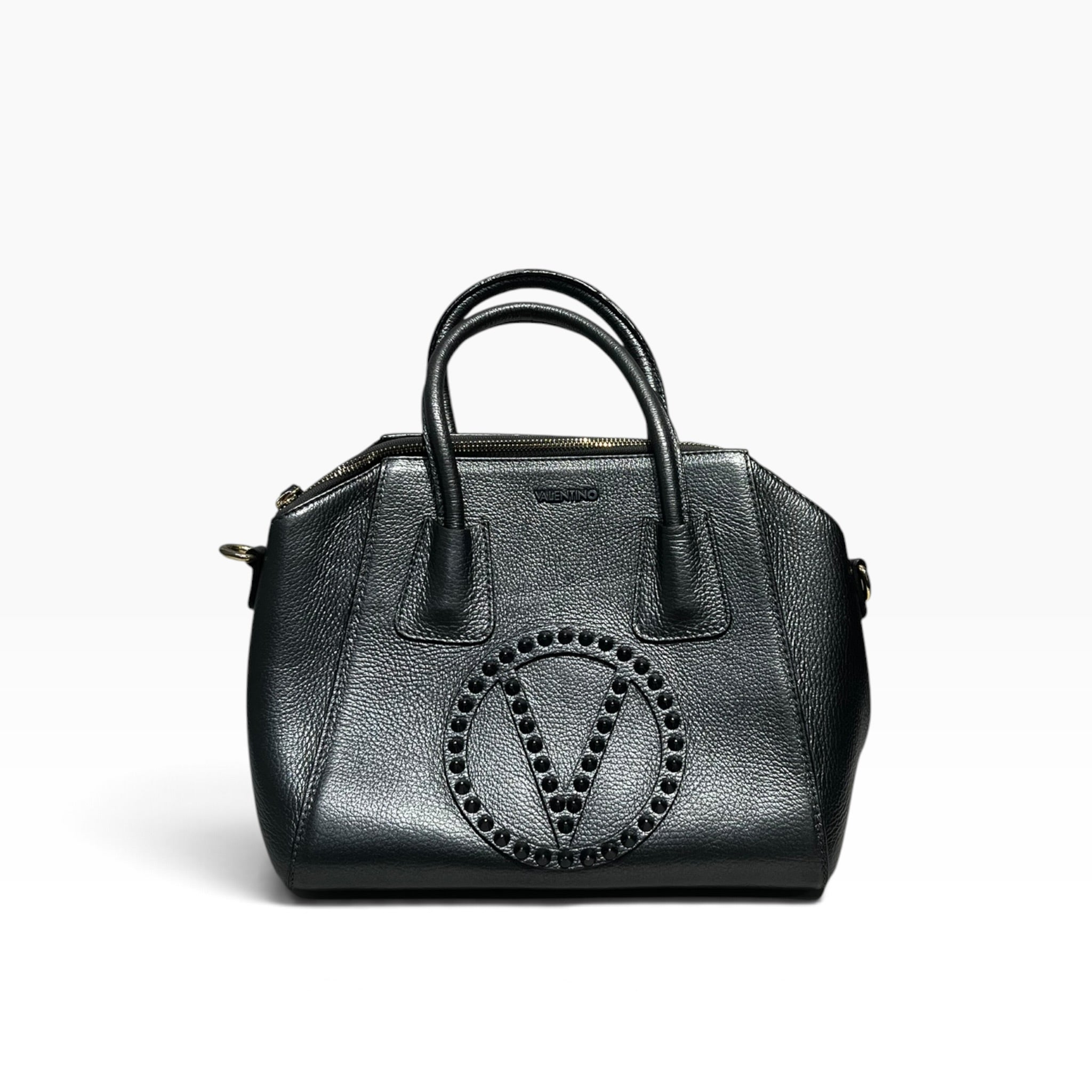 MARIO VALENTINO/Hand Bag/Leather/GRY/Studded handbag view 1