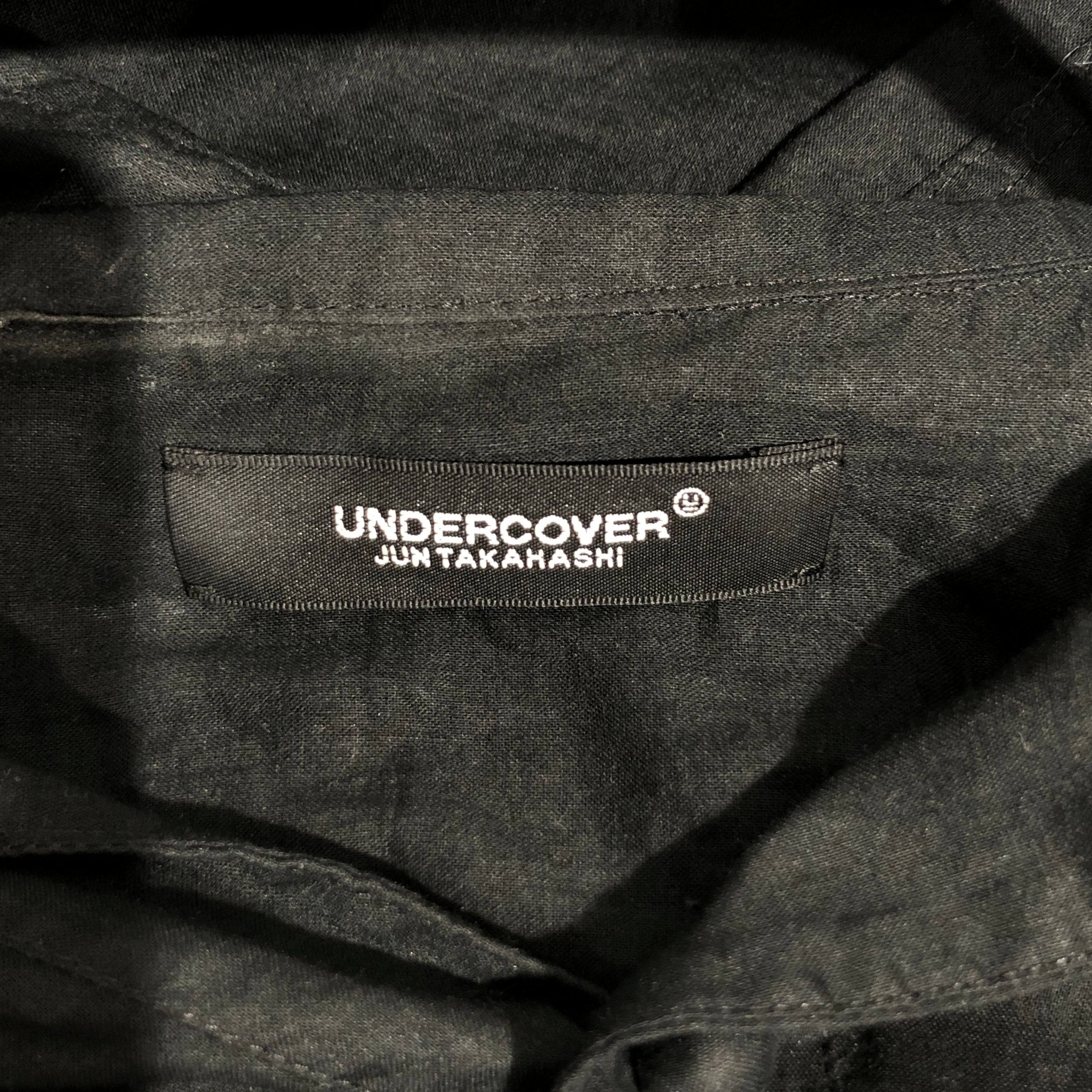 UNDERCOVER/SS Shirt/1/Cotton/BLK/round buttons view 3