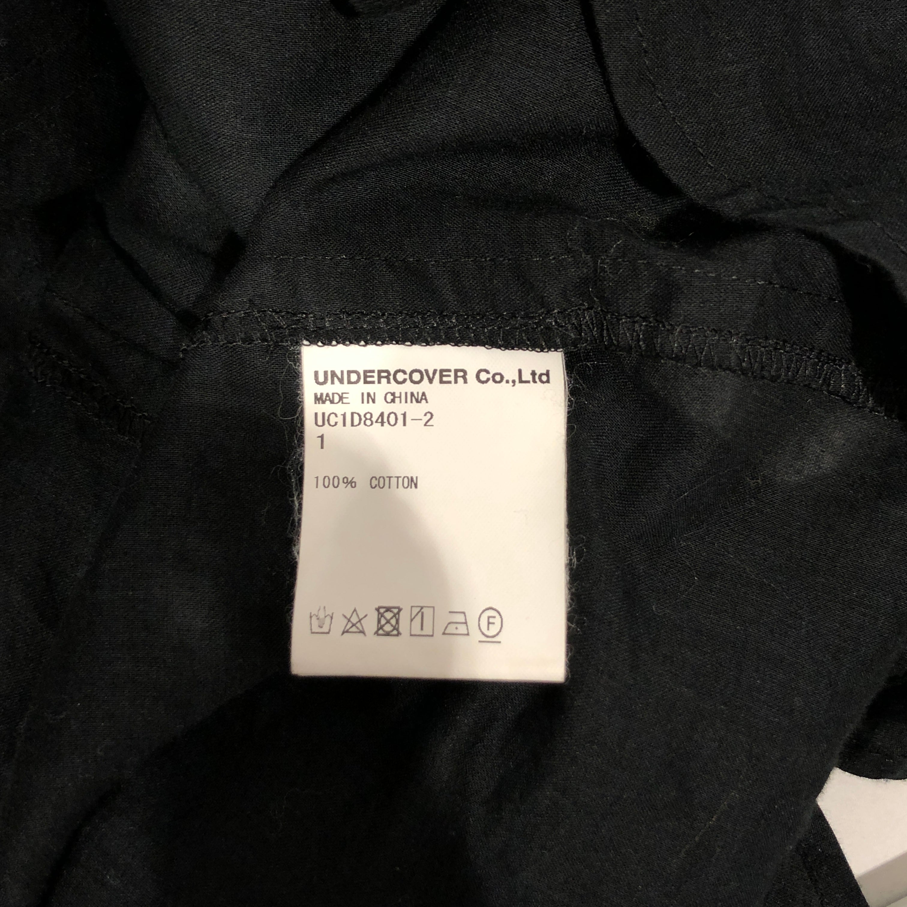 UNDERCOVER/SS Shirt/1/Cotton/BLK/round buttons view 4