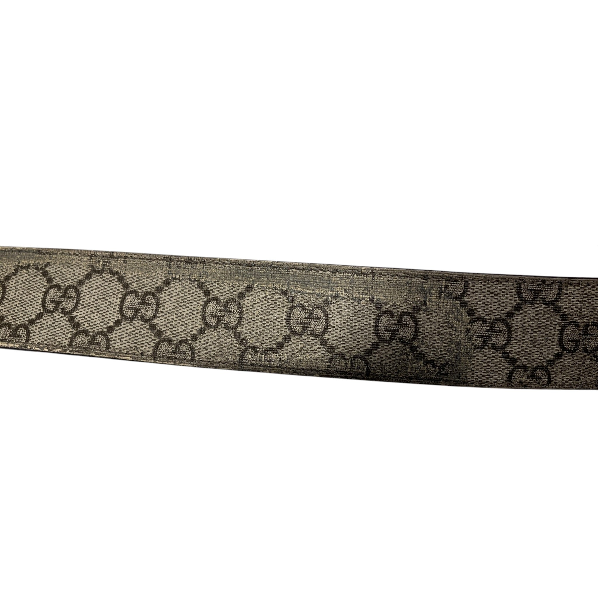 GUCCI/Belt/Monogram/Leather/GRY/M's/SILVER LOGO BUCKLE/BRW INSIDE view 7