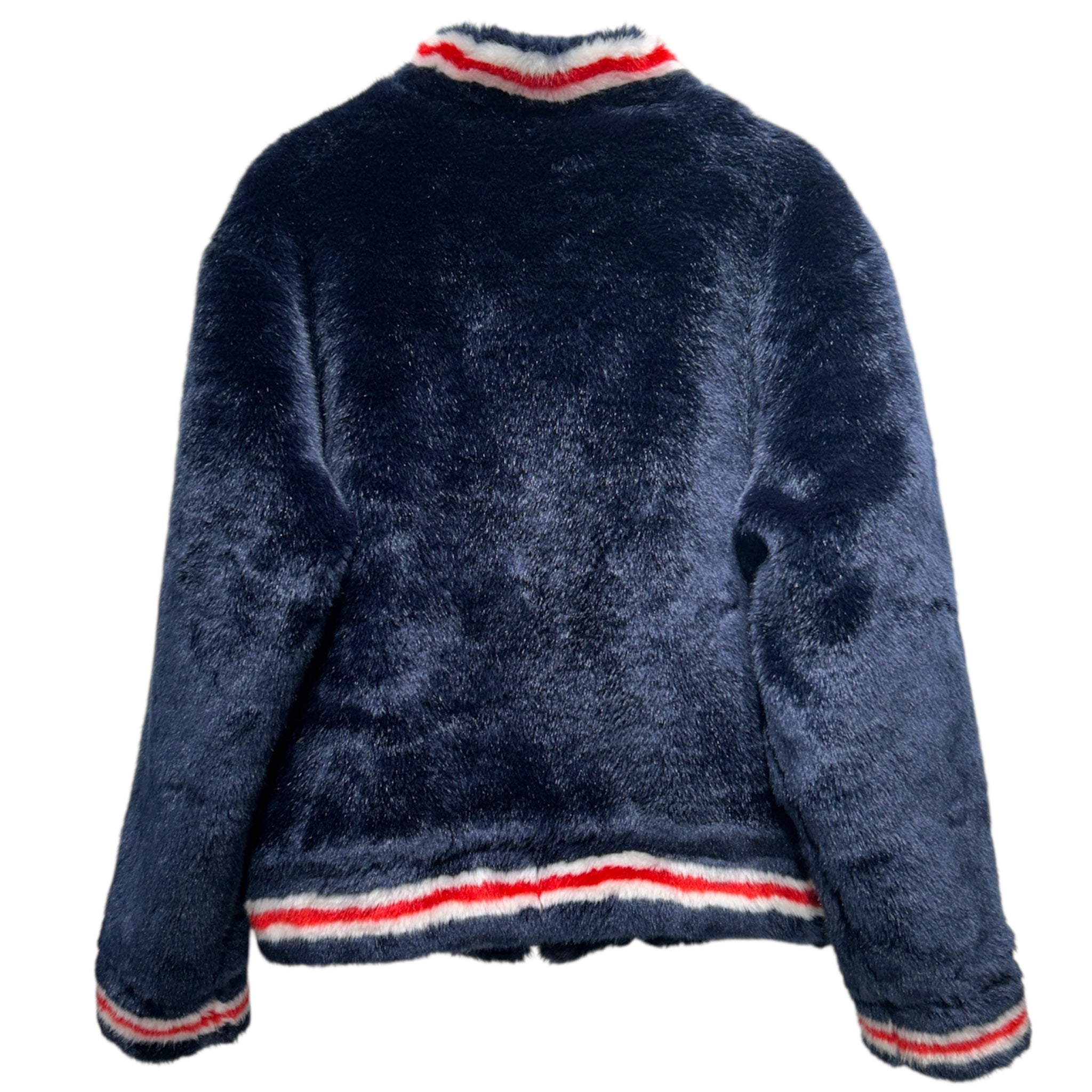 Supreme/Baseball Jkt/L/Acrylic/NVY/Graphic/FAUX FUR VARSITY view 2