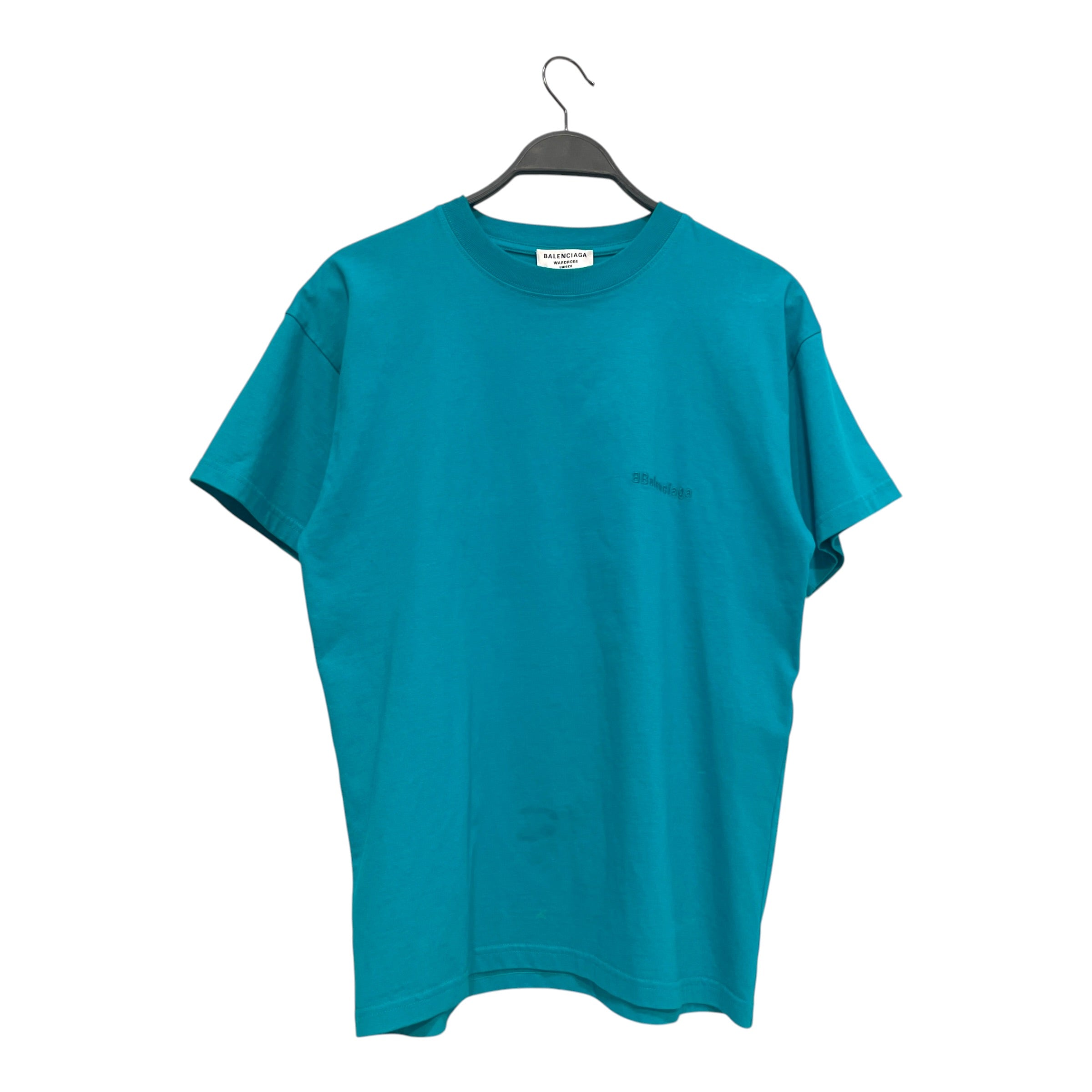 BALENCIAGA/T-Shirt/XS/Cotton/BLU/Wide Line Turquoise T-shirt view 1