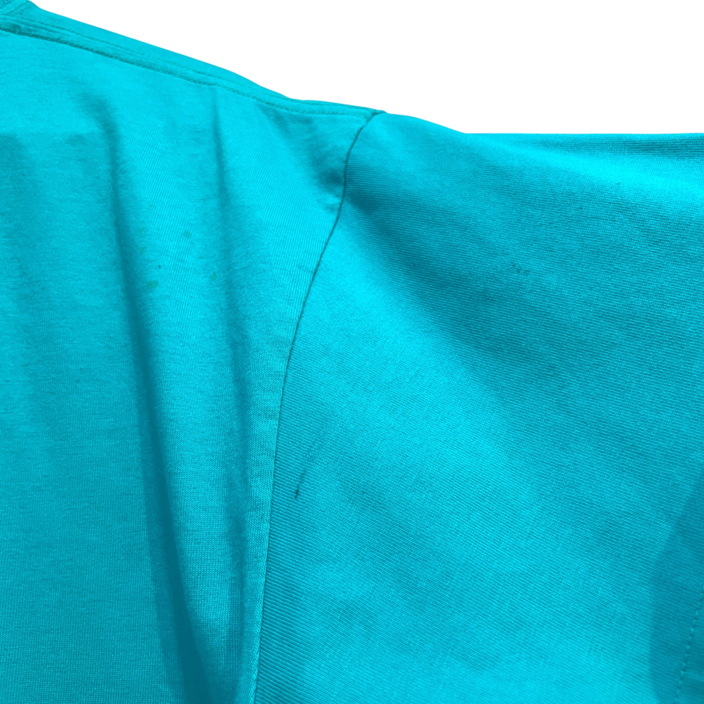 BALENCIAGA/T-Shirt/XS/Cotton/BLU/Wide Line Turquoise T-shirt view 4