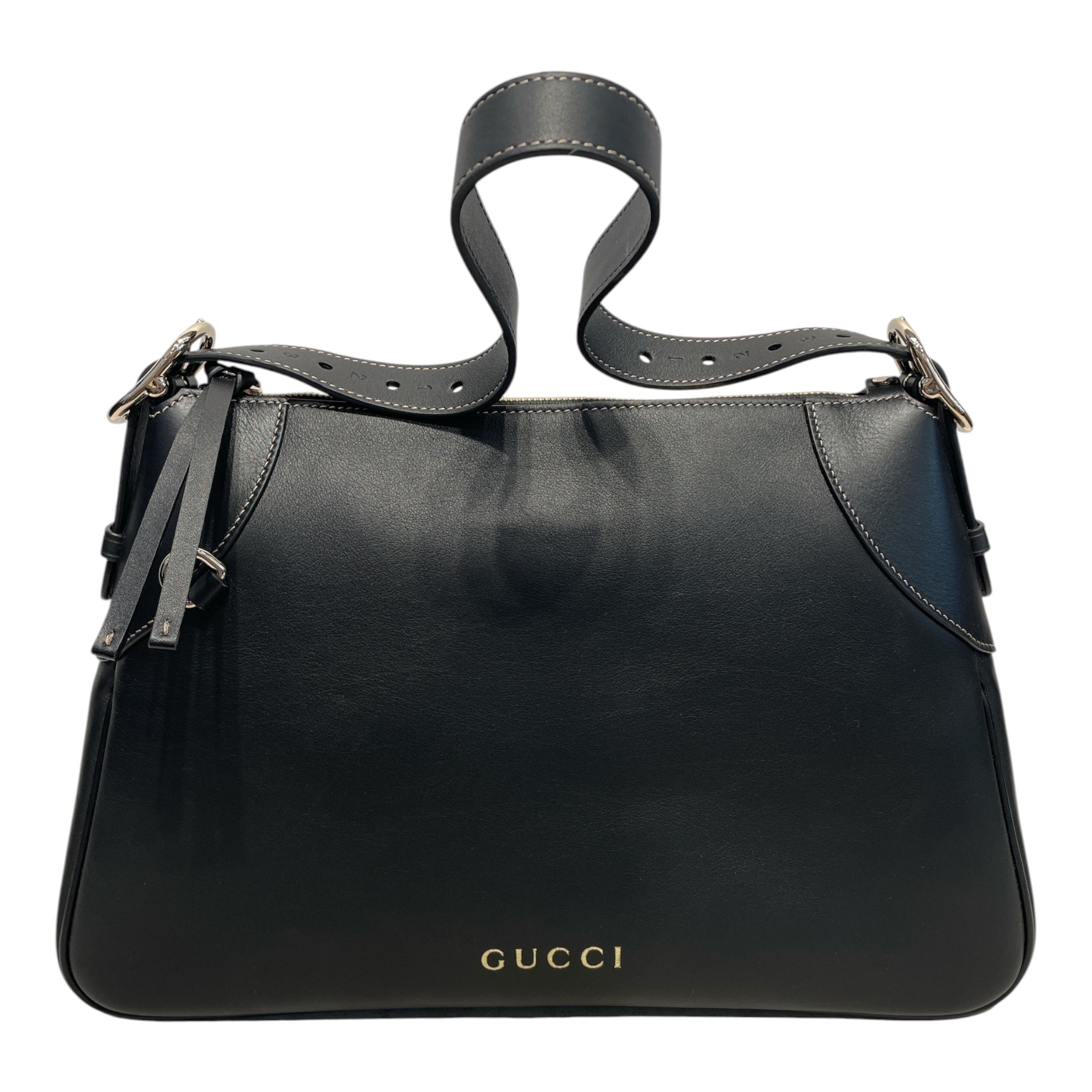 GUCCI/Bag/Leather/BLK/medium emblem view 1