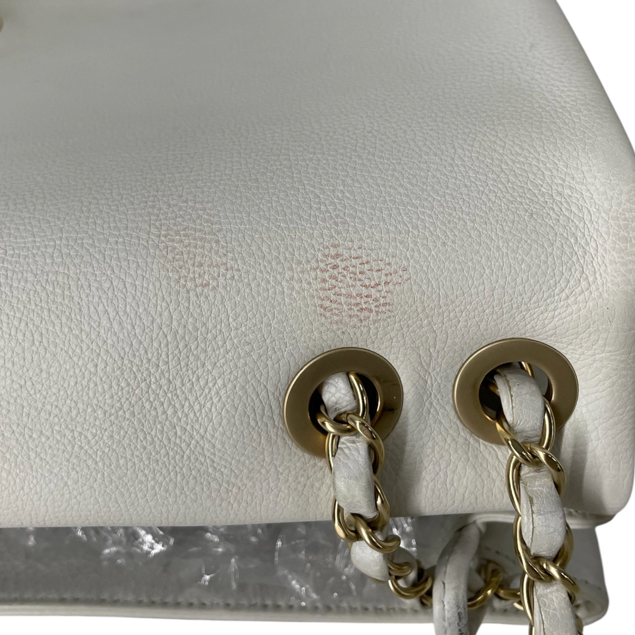 CHANEL/Hand Bag/Leather/WHT/METALLIC MOSIAC STUDS LOGO view 4
