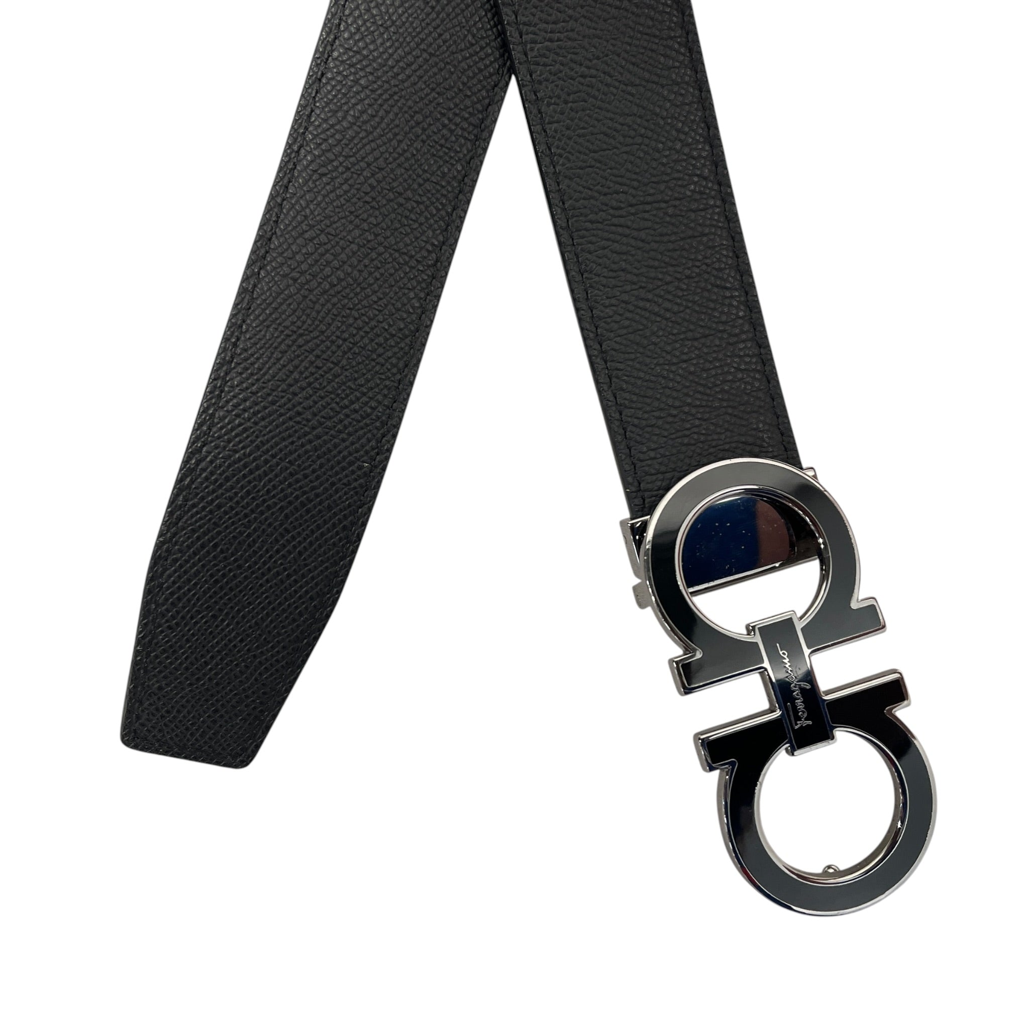 Salvatore Ferragamo/Belt/Leather/BLK/M's/Gancini Reversible SLV Belt view 2