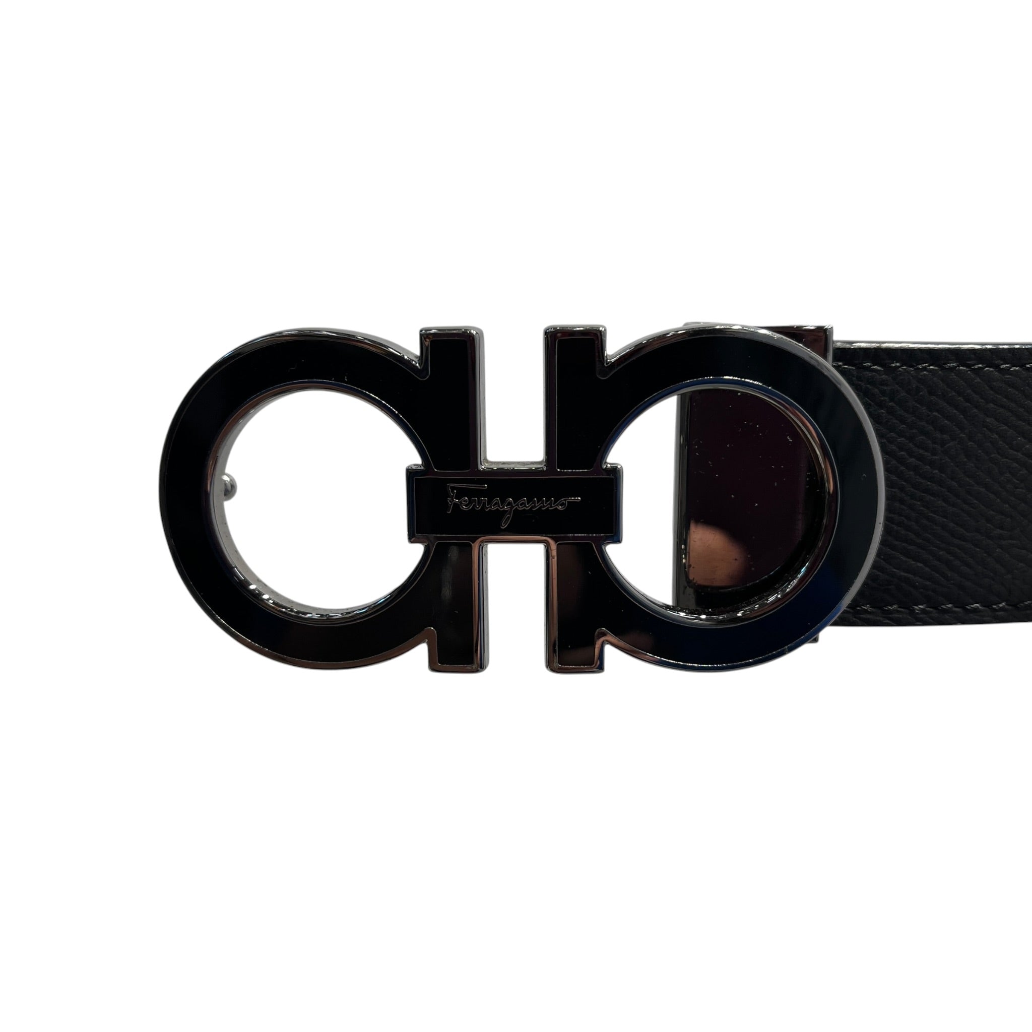 Salvatore Ferragamo/Belt/Leather/BLK/M's/Gancini Reversible SLV Belt view 4