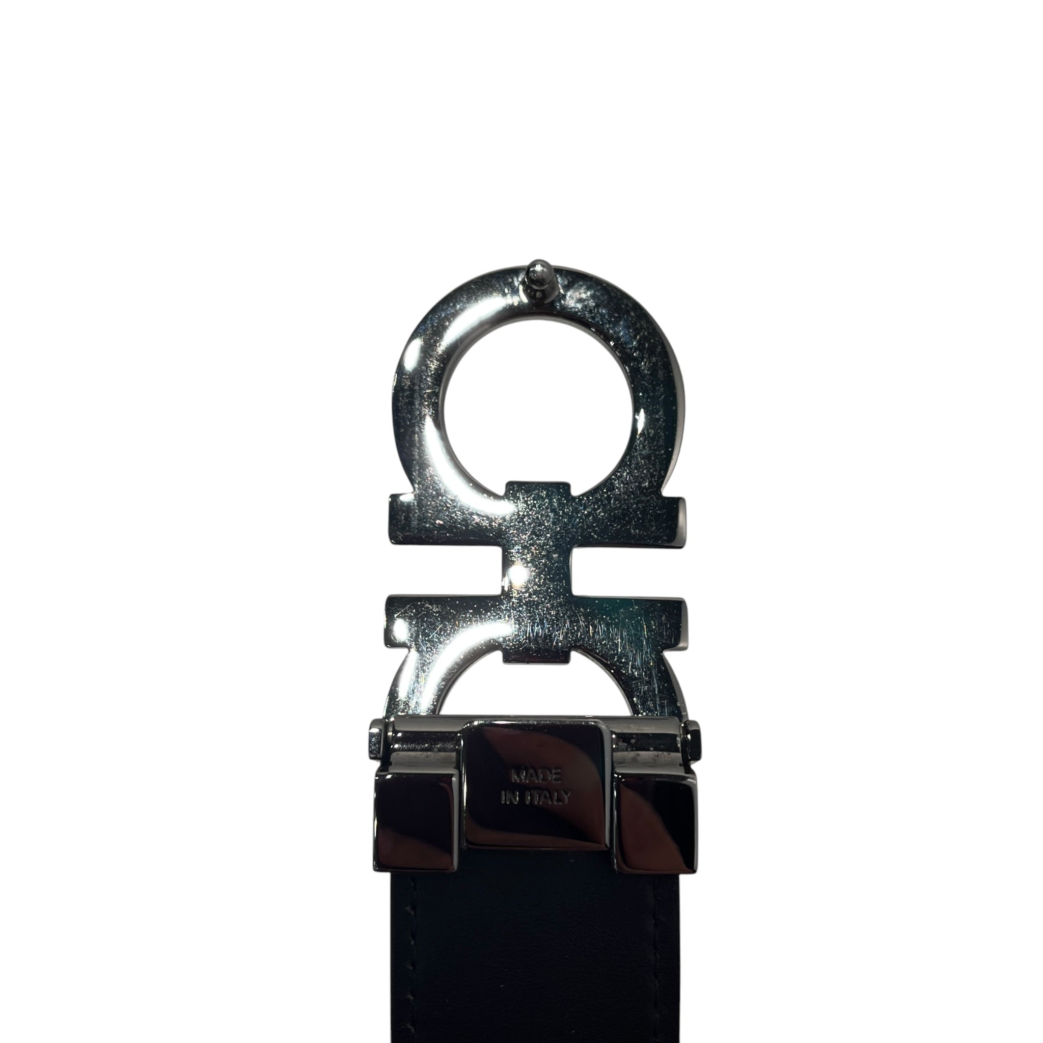 Salvatore Ferragamo/Belt/Leather/BLK/M's/Gancini Reversible SLV Belt view 3