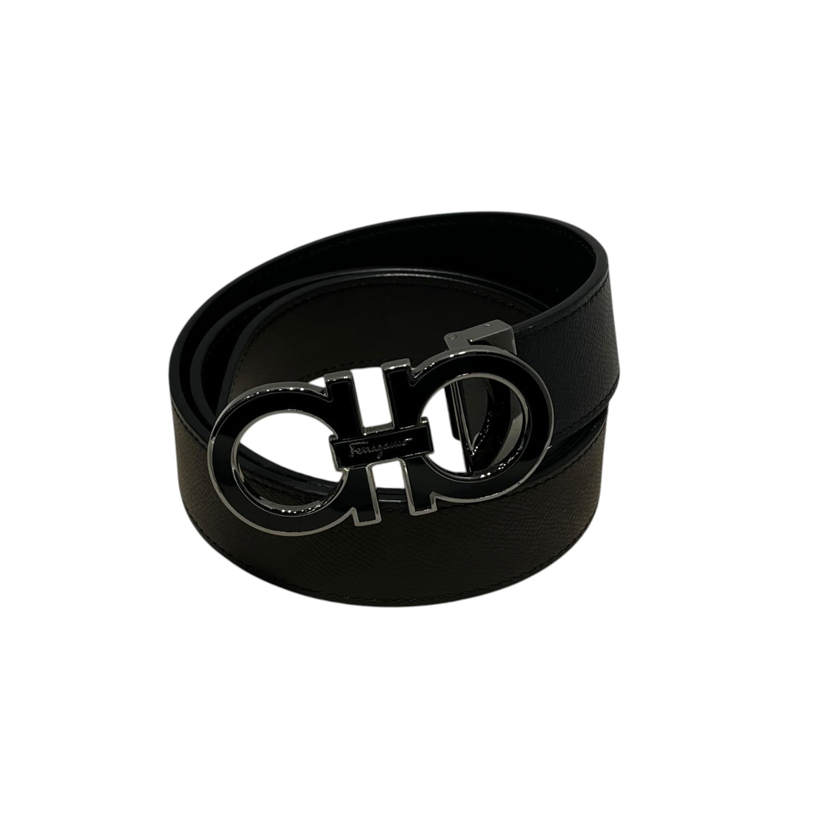 Salvatore Ferragamo/Belt/Leather/BLK/M's/Gancini Reversible SLV Belt view 1