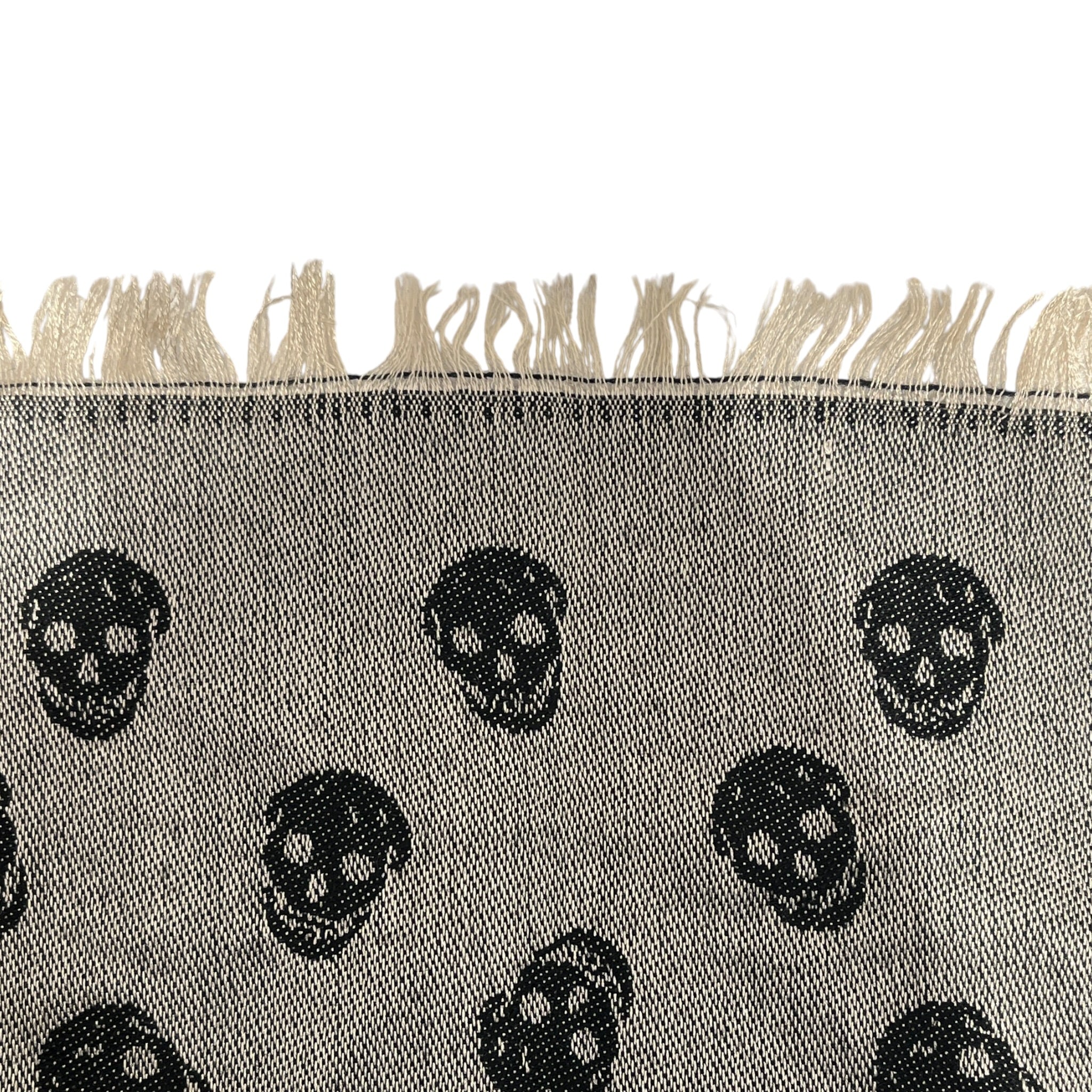Alexander McQueen/Scarf/All Over Print/Wool/BLK/M's/Black Skull Classic AQ Scarf view 3