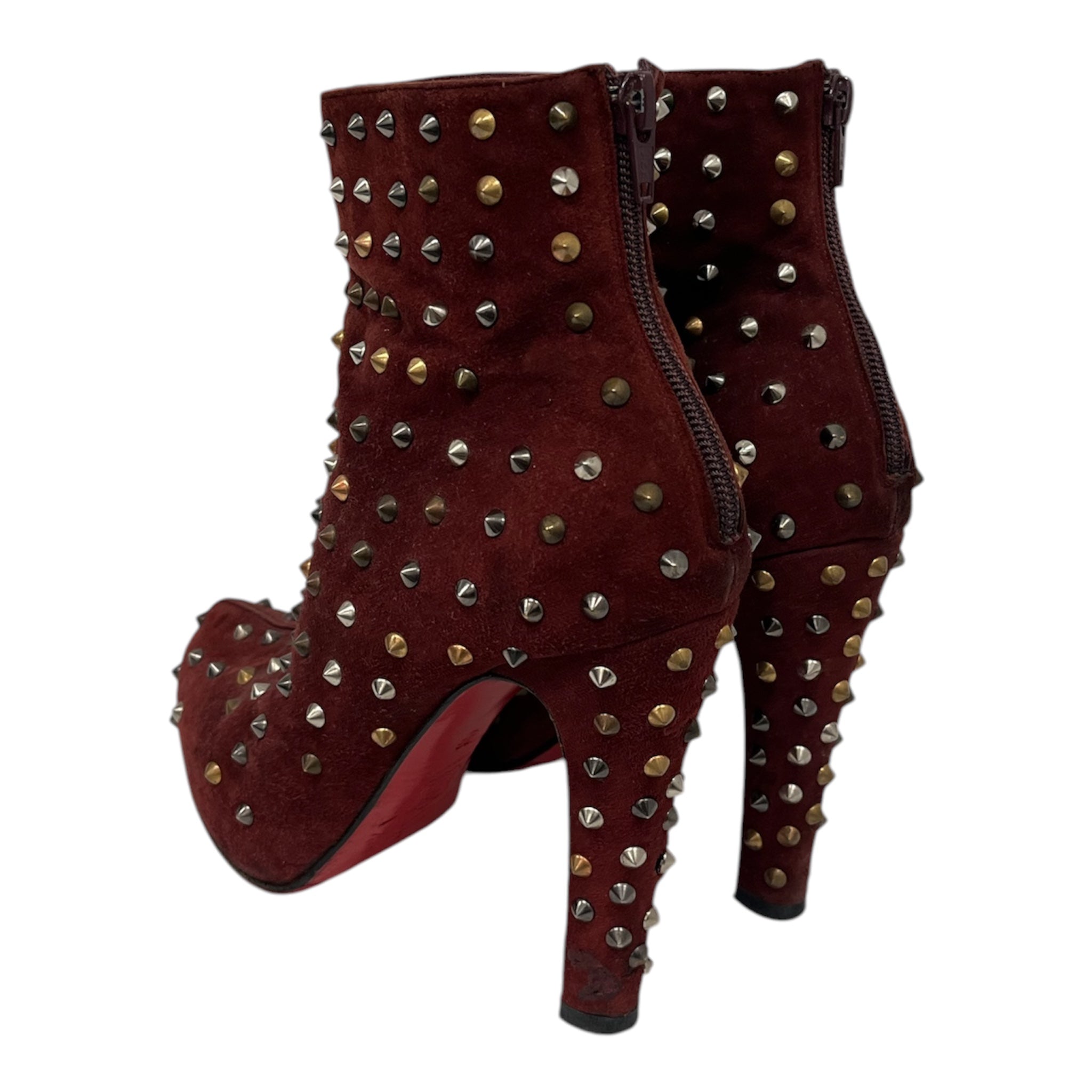 Christian Louboutin/Heels/EU 38/Suede/BRD/STUDDED  ELOISE ANKLE BOOTS view 2