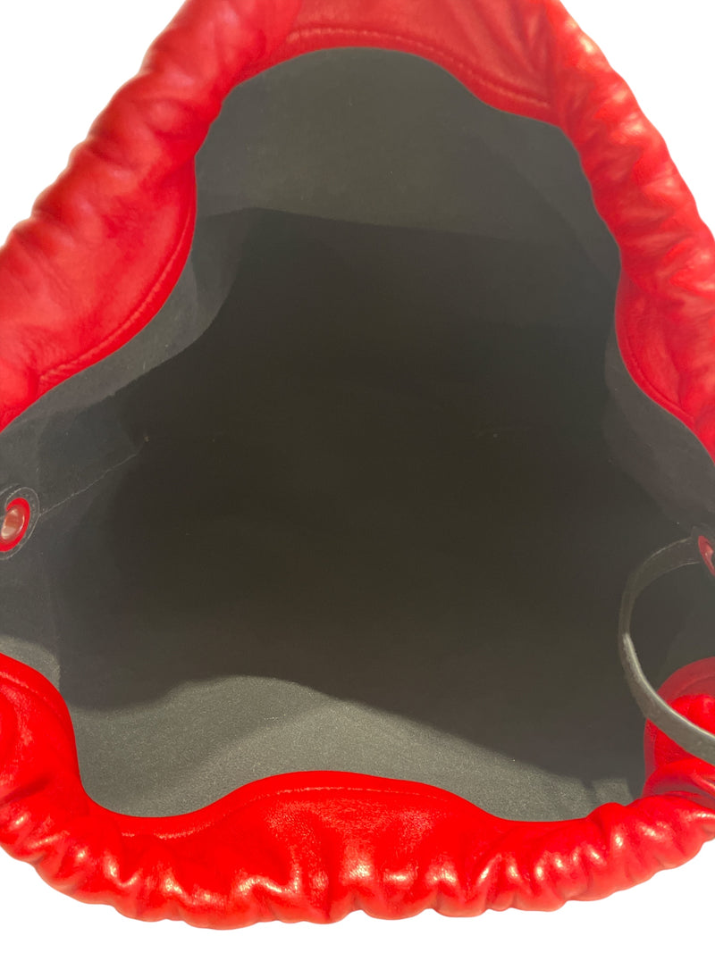 SAINT LAURENT/Cross Body Bag/Leather/RED/TEDDY BUCKET BAG + POUCH
