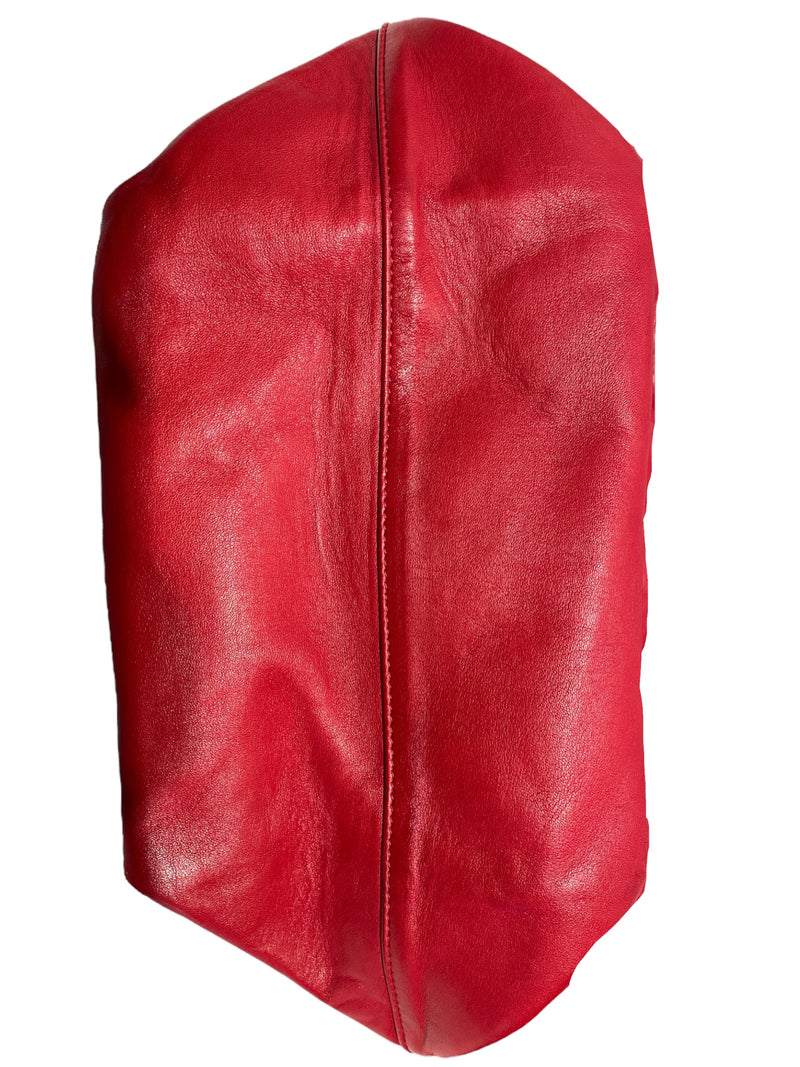 SAINT LAURENT/Cross Body Bag/Leather/RED/TEDDY BUCKET BAG + POUCH