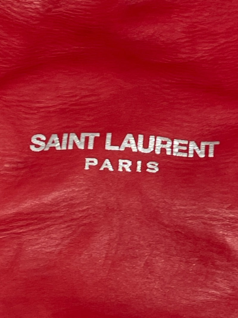 SAINT LAURENT/Cross Body Bag/Leather/RED/TEDDY BUCKET BAG + POUCH