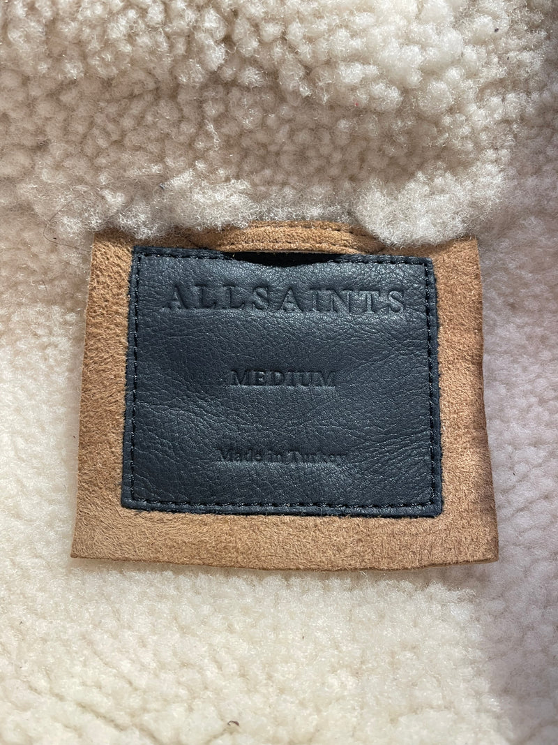ALLSAINTS/Jacket/M/Sheepskin/BEG/Single Breasted/FARLEY SHERLING