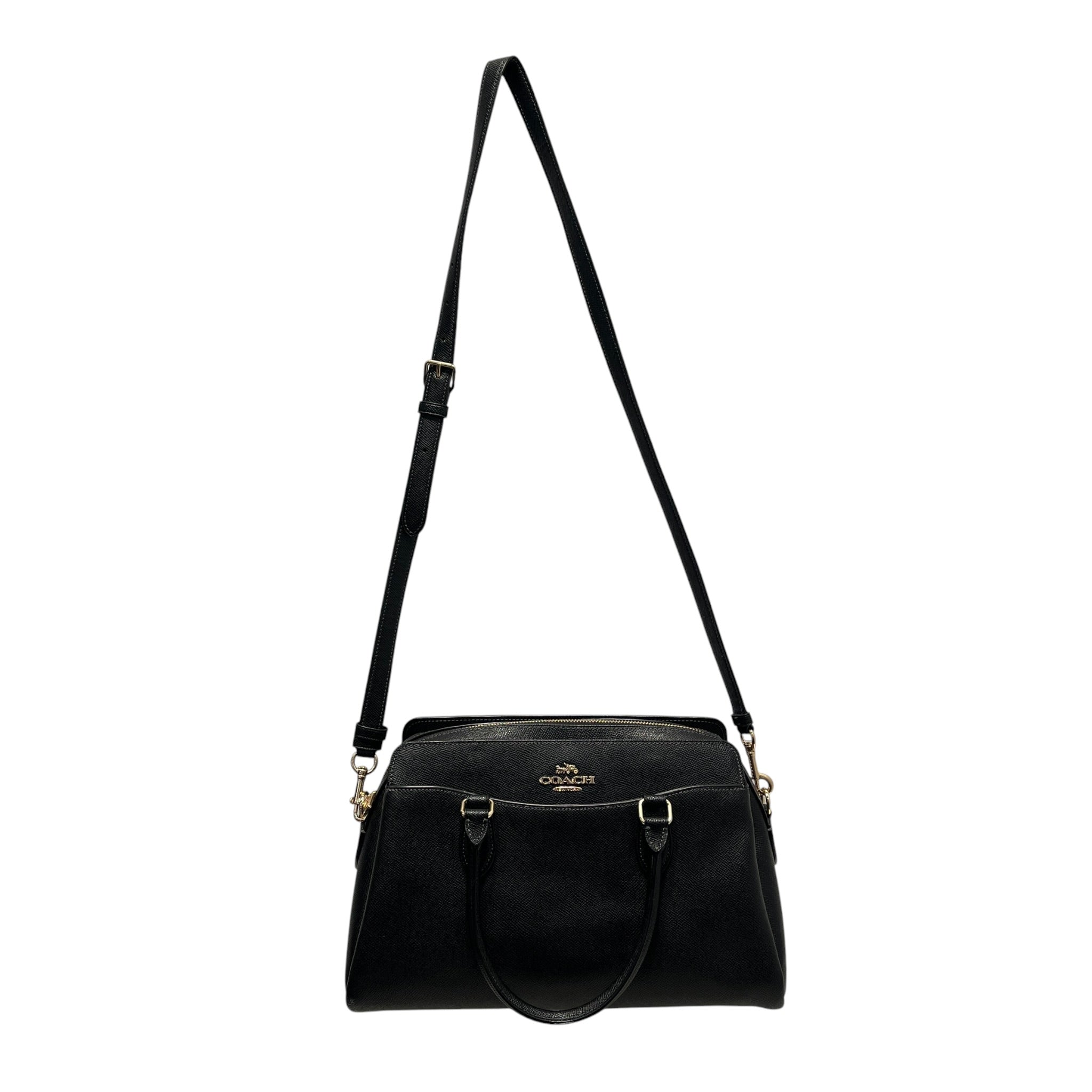 COACH/Hand Bag/Leather/BLK/DARCIE CARRYALL/PEBBLED/GOLD view 3